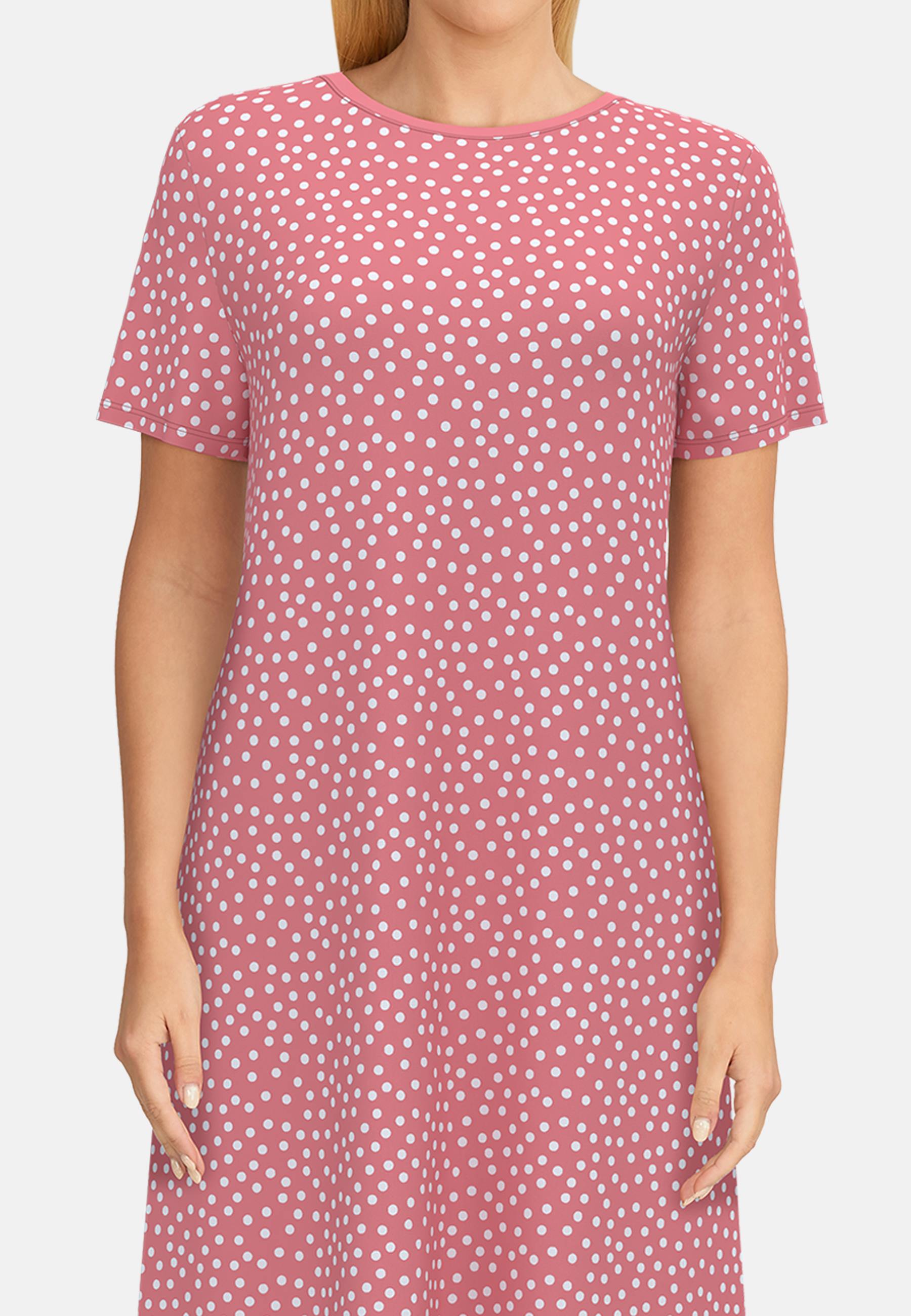 Thumbnail - GÖTZBURG Nachthemd "Galway" Rundhalsausschnitt, gepunktet, Kurzarm, Baumwolle, feminin