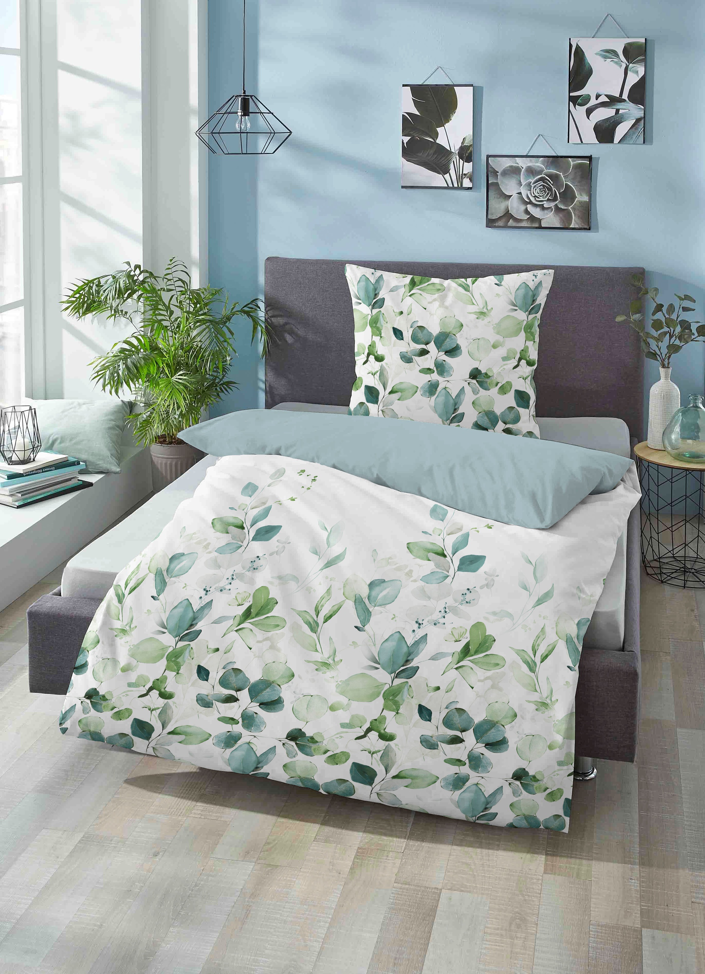 Thumbnail - Biberna Wendebettwäsche "Marah" 2 Stk. glatte + seidenähnliche Oberfläche