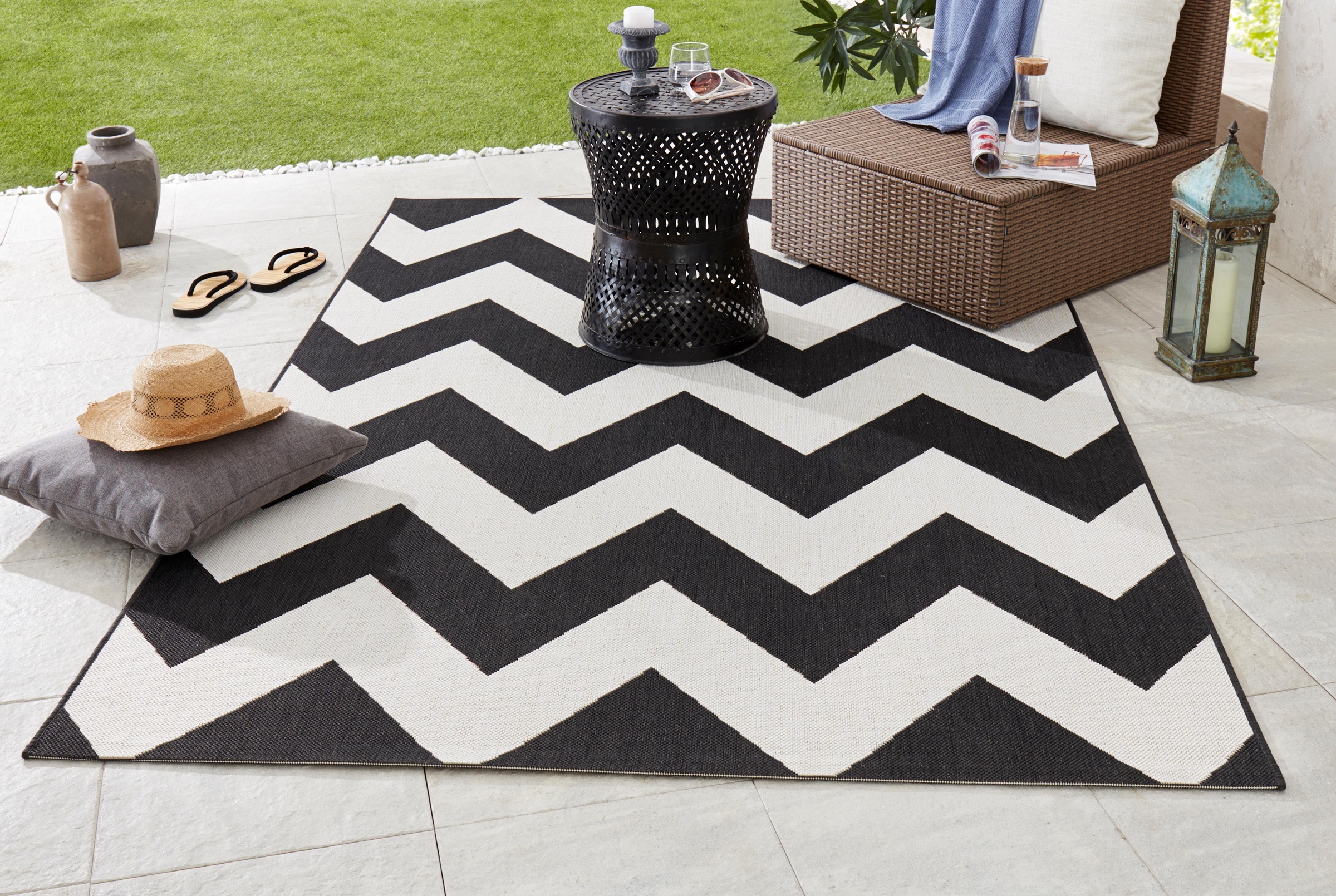 NORTHRUGS Teppich »Unique«, rechteckig, 8 mm Höhe, In- & Outdoor, Geometrisches Muster, Garten, Terrasse, Wohnzimmer