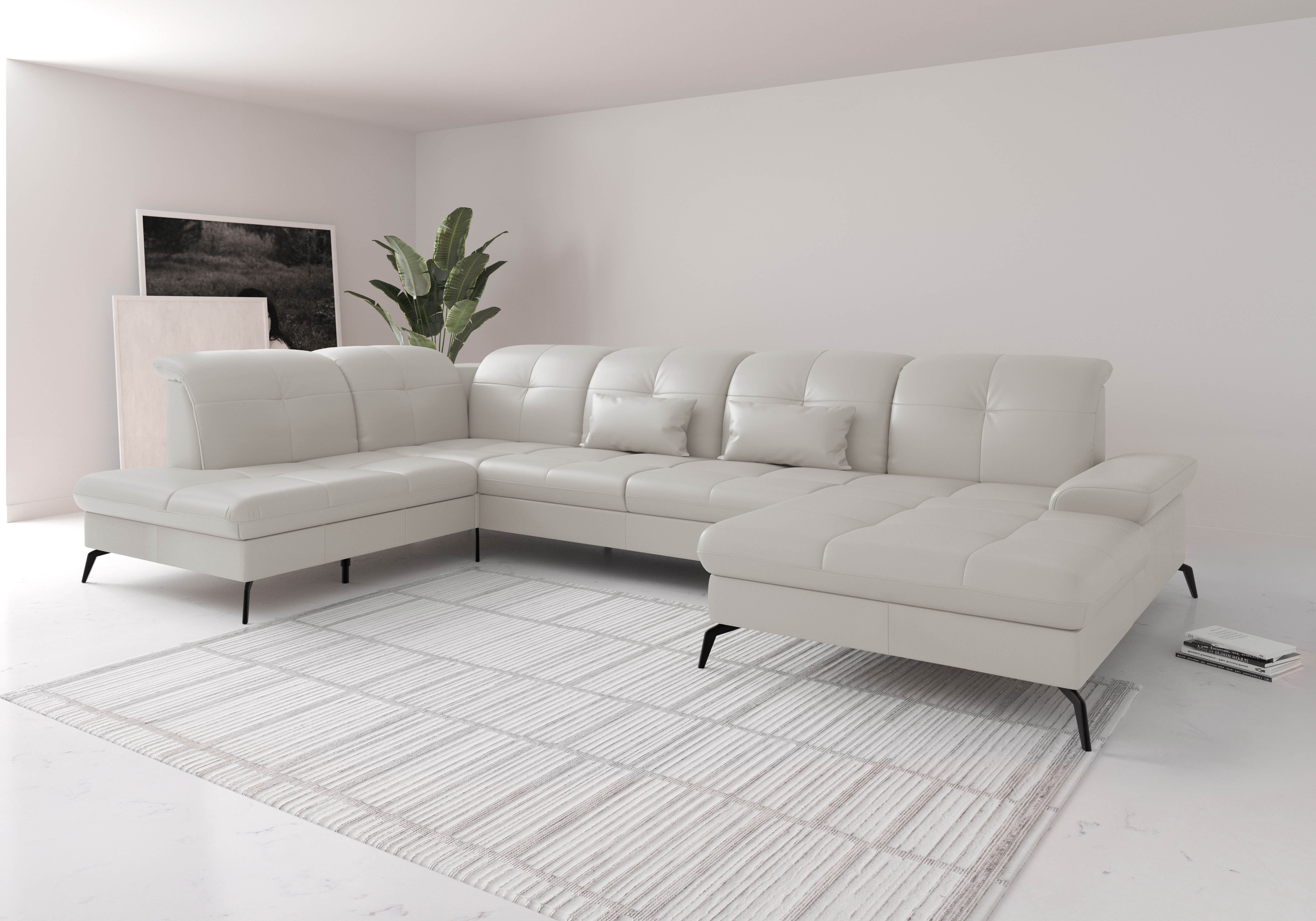 sit&more Wohnlandschaft "Amica, U-Form, inkl. Sitztiefenverstellung und Armteilverstellung" wahlweise mit Kopfteilverstellung, Schlaffunktion und Bettkasten