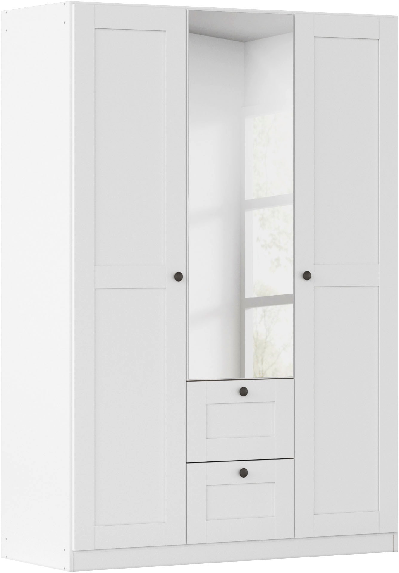 OTTO home Kleiderschrank "Mehrzweckschrank Aktenschrank Möbel Mietswohnung Schlafzimmer YLVA" Breiten: 90/135/180 cm, Höhe 197 cm, skandinavischer Style mit Rahmenfront und Knopfgriffen MADE IN GERMANY