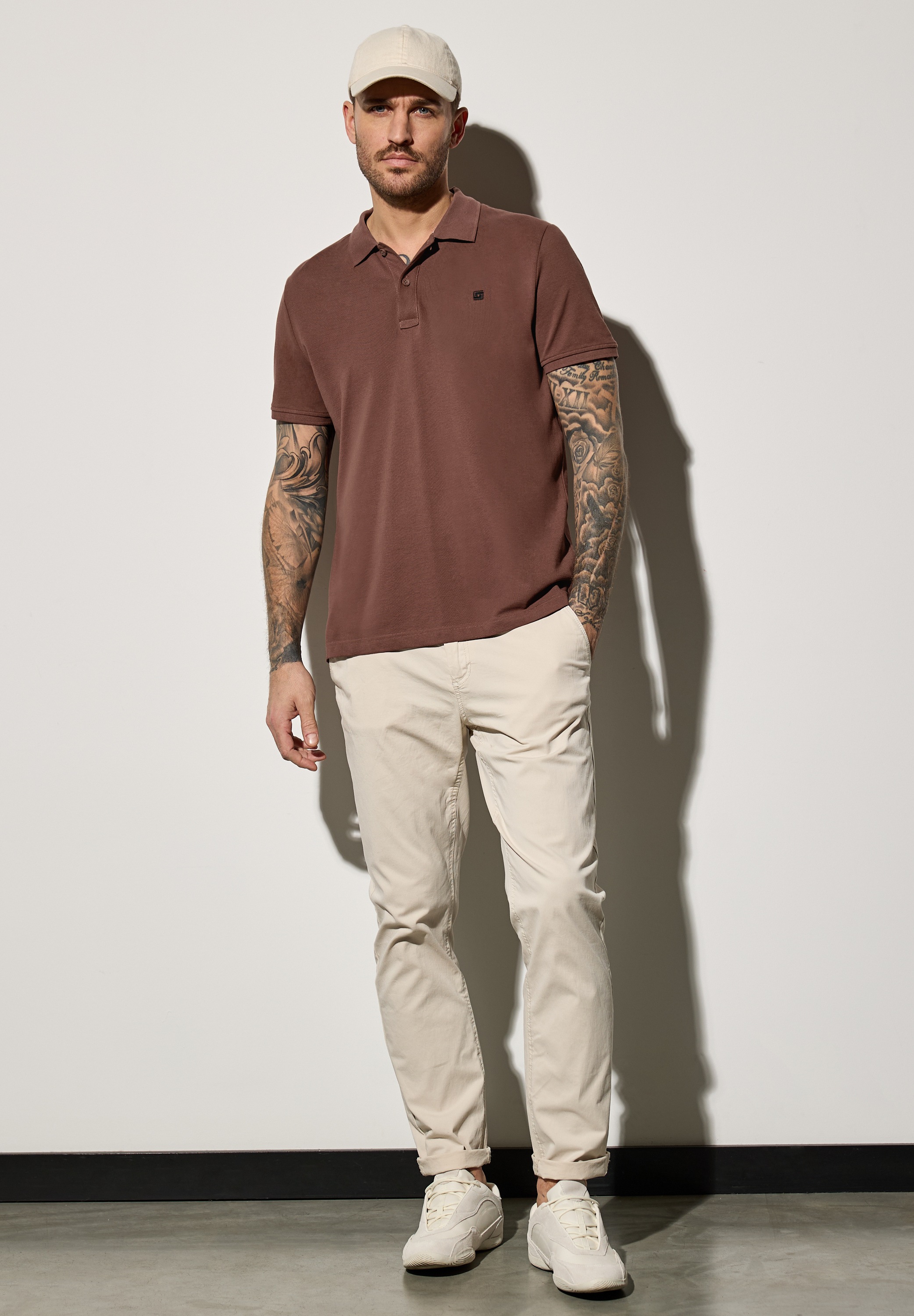 STREET ONE MEN Poloshirt, aus reiner Baumwolle