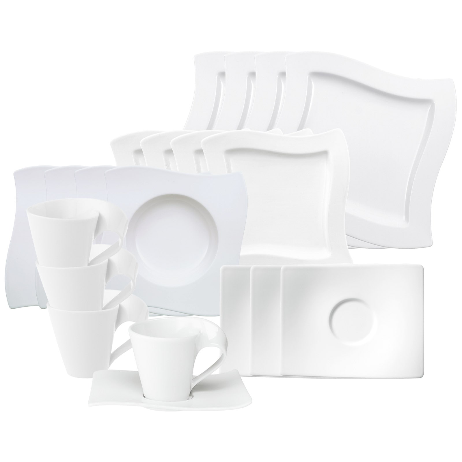 Villeroy & Boch "Kombiservice NewWave 20er Set weiß" Spülmaschinengeeignet, Mikrowellenfest