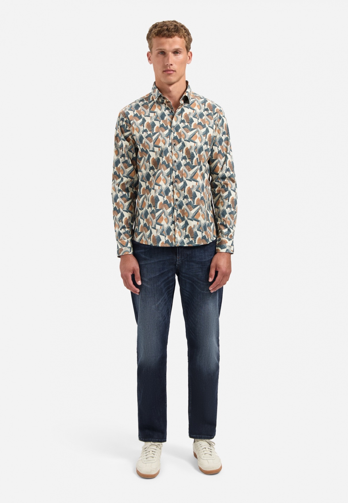 Thumbnail - NO EXCESS Langarmhemd "No Excess Bedrucktes Hemd Shirt Stretch Allover Printed"