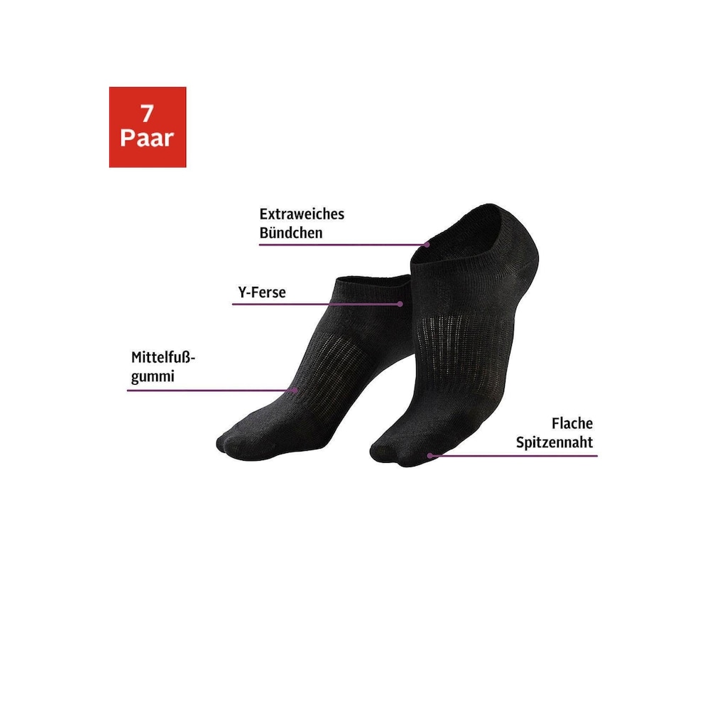 LASCANA ACTIVE Sneakersocken, (Set, 7 Paar)