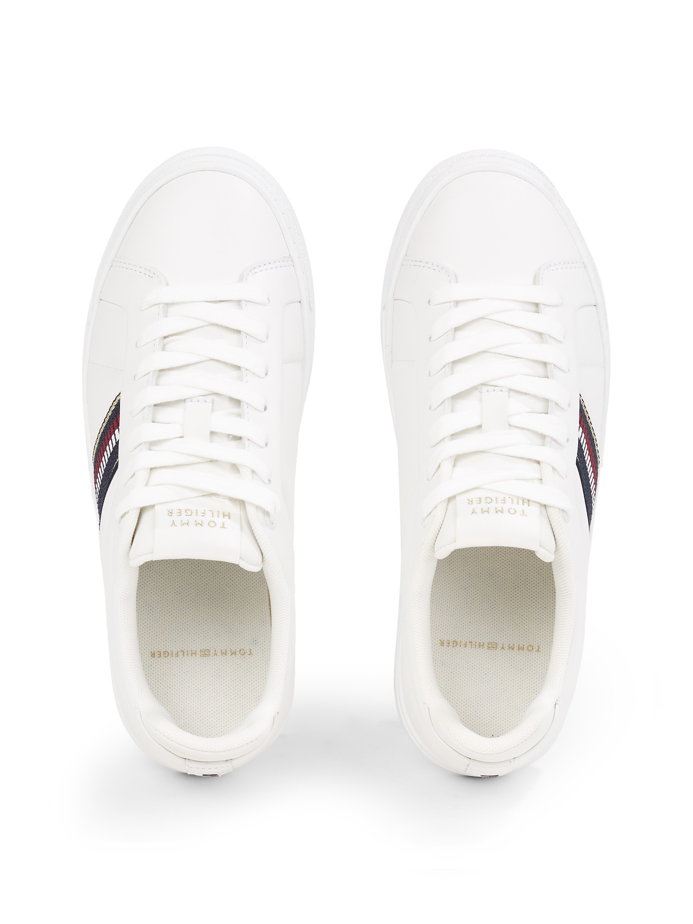 Tommy Hilfiger Plateausneaker »ICON COURT SNEAKERS STRIPES«, Schnürschuh, Freizeitschuh, Halbschuh mit Tommy-Streifen