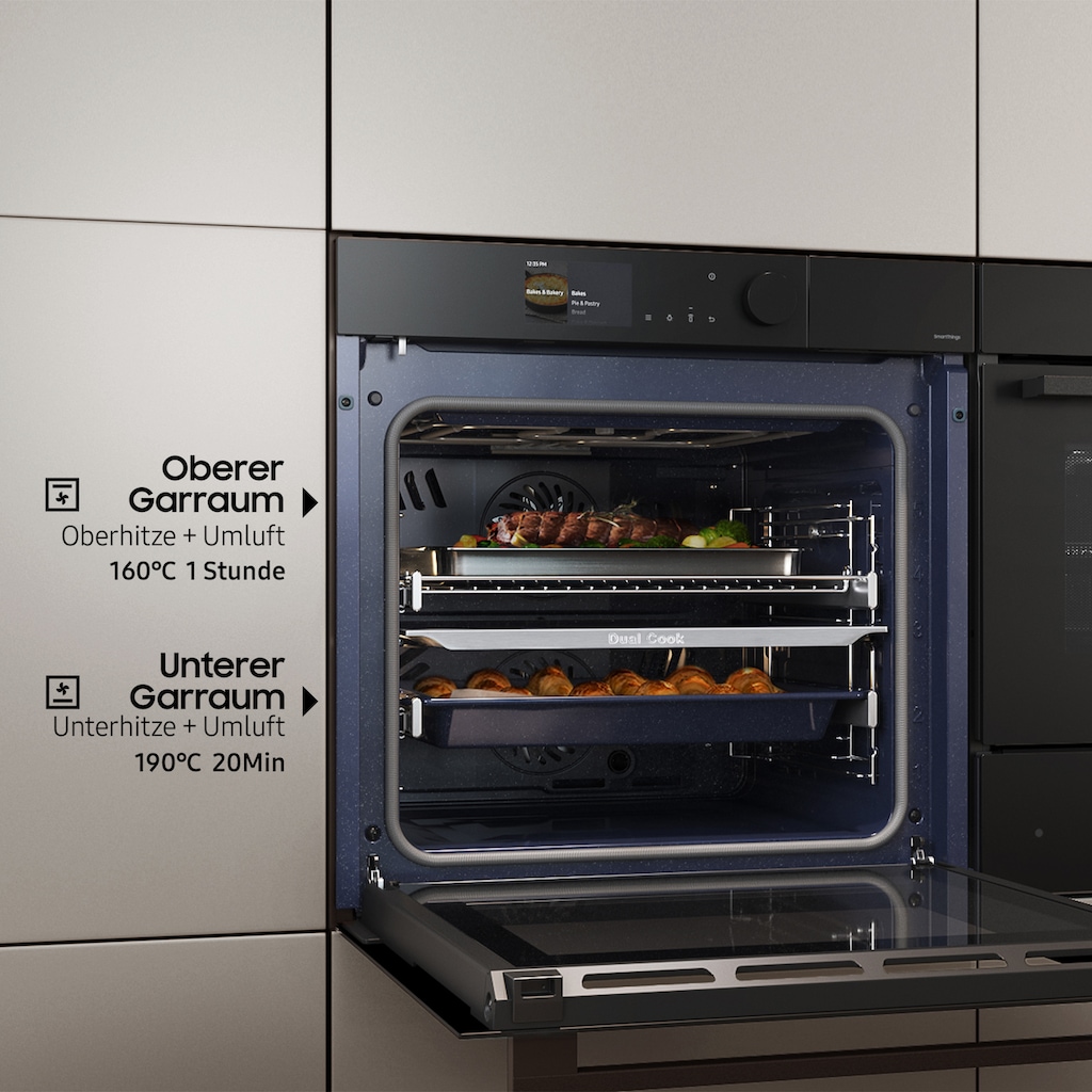 Samsung Pyrolyse Backofen »NV7B6675CDN«, NV7600B, NV7B6675CDN, mit 1-fach-Teleskopauszug, Pyrolyse-Selbstreinigung