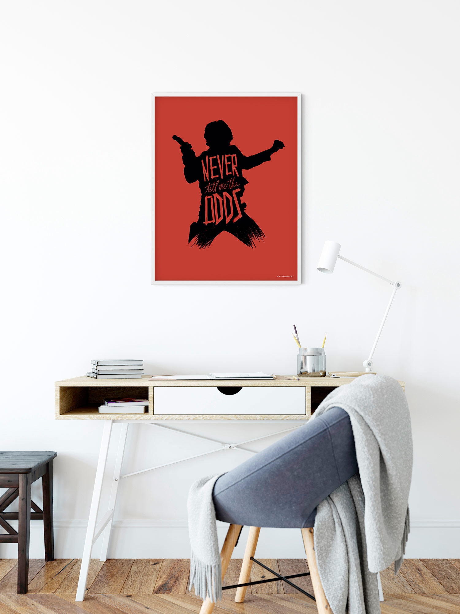 Komar Bild »Star Wars Silhouette Quotes Han Solo« Disney 1 Stk. tlg. Wandbild zur Dekoration im Kinderzimmer - ohne Rahmen