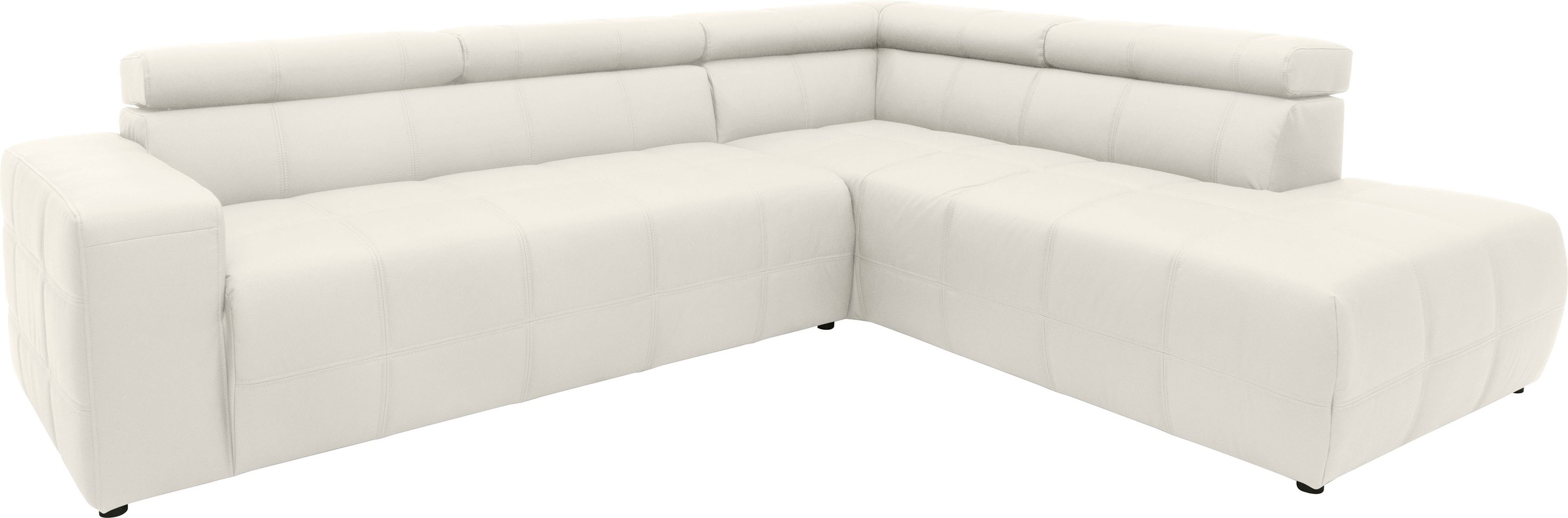DOMO collection Ecksofa »Brandon L-Form, auch in Leder«, inklusive Kopfteilverstellung, wahlweise mit Sitztiefenverstellung