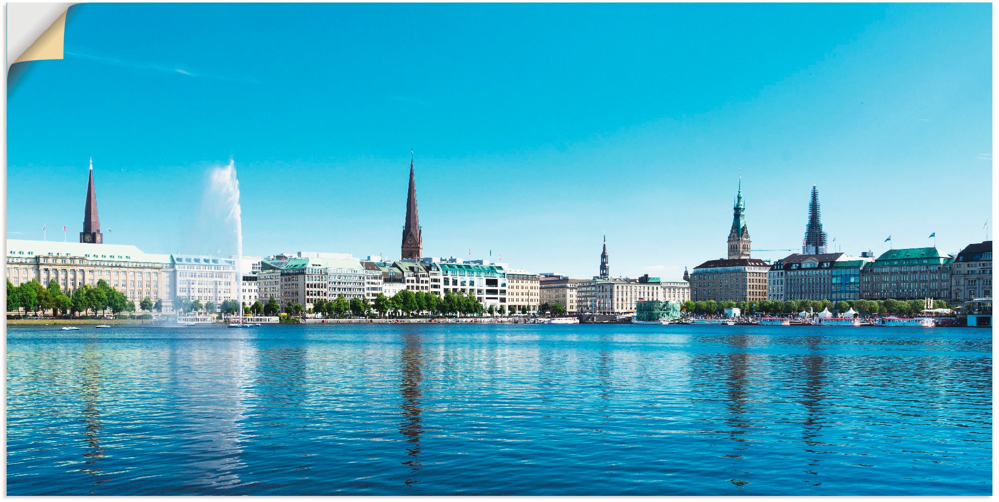 Artland Wandbild »Hamburg Alsterpanorama«, versch. oder Alubild, in St.), Größen Deutschland, als (1 kaufen | BAUR Wandaufkleber Leinwandbild, Poster
