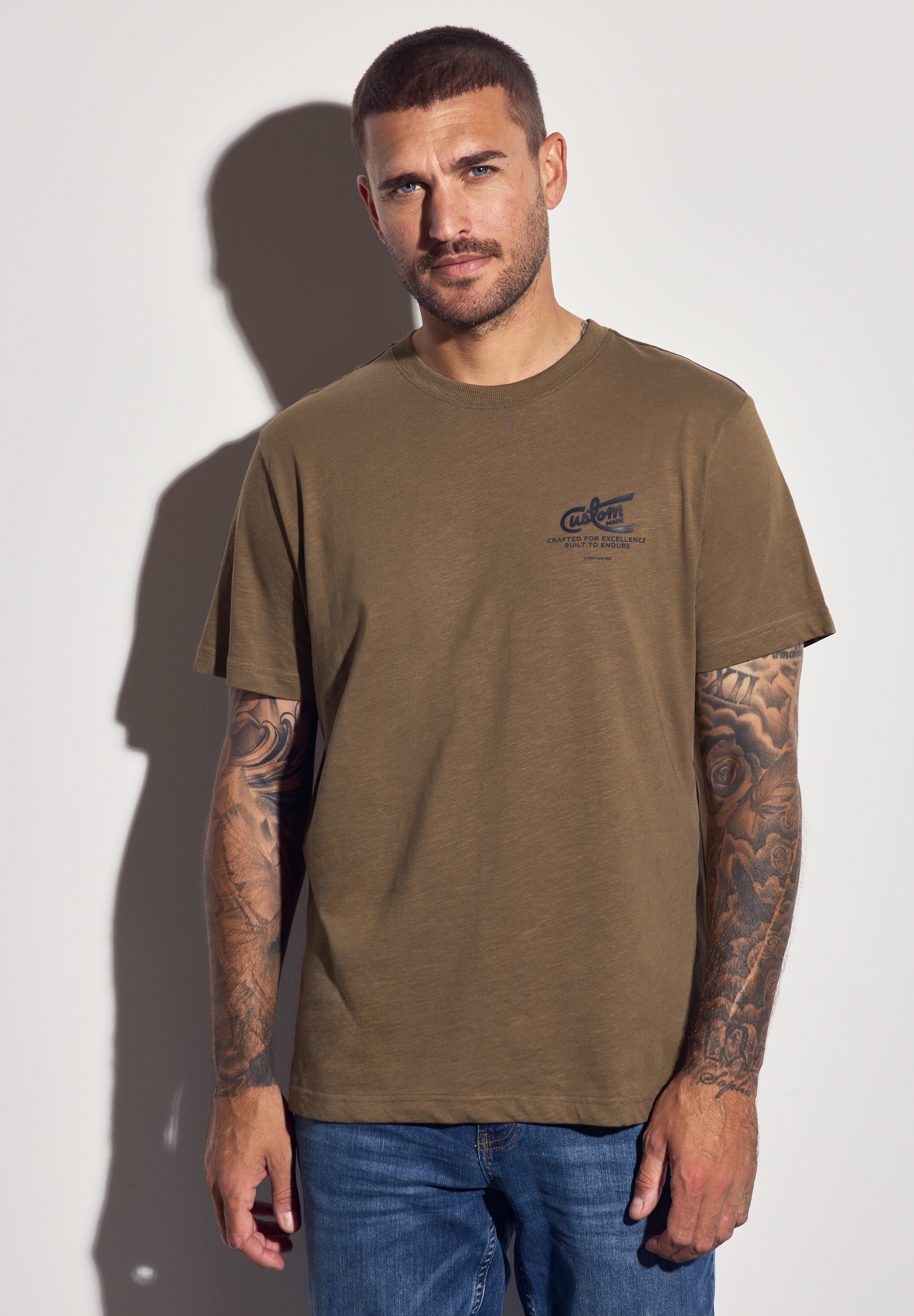 STREET ONE MEN T-Shirt, aus reiner Baumwolle günstig online kaufen