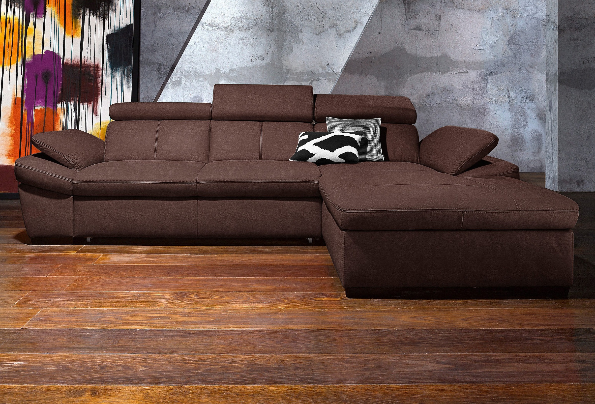 exxpo - sofa fashion Ecksofa "Salerno, Funktionssofa, Breite 280cm, hoher S günstig online kaufen