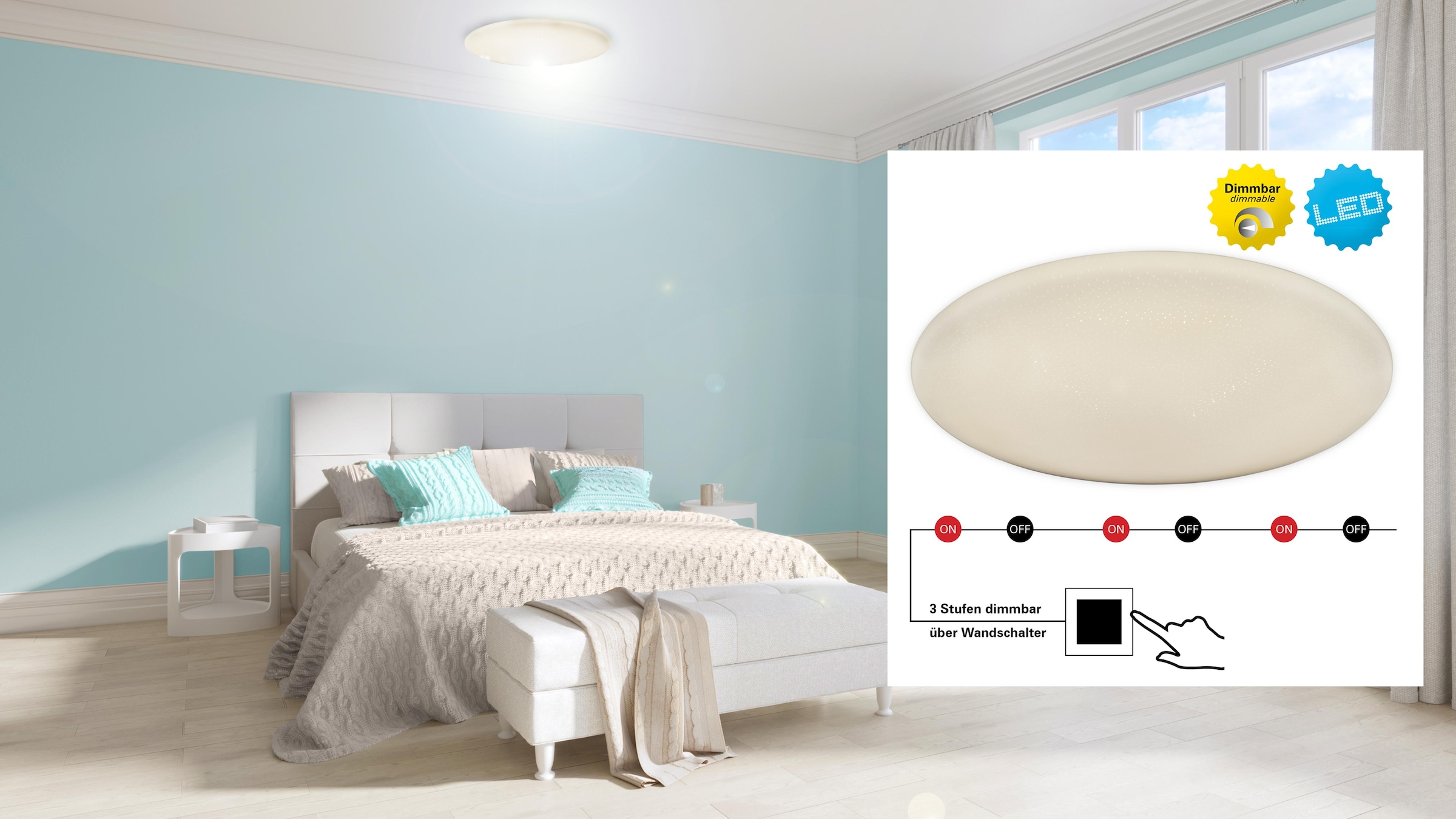 näve LED Deckenleuchte »RAVENNA«, Leuchtmittel LED-Board | LED fest integriert, LED Deckenlampe