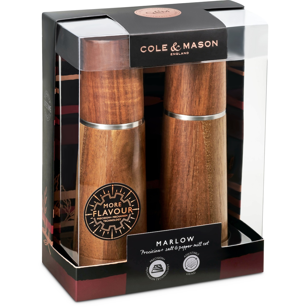 Cole & Mason Salz-/Pfeffermühle »Marlow«, (2 St.), aus hochwertigem Akazienholz