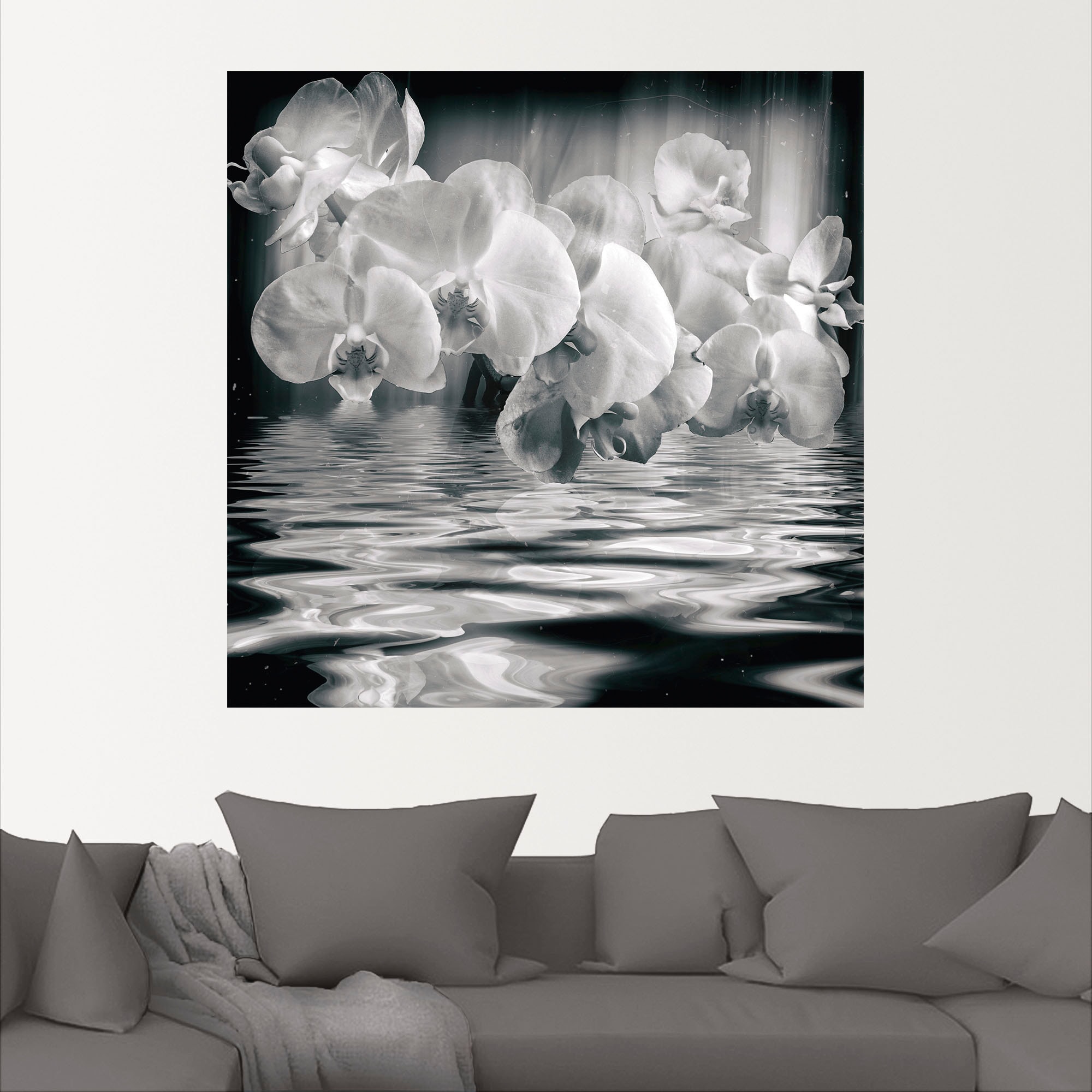 Artland Wandbild »Orchideen - monochrom«, kaufen Wandaufkleber Bilder, in Größen St.), Spa BAUR versch. Leinwandbild, (1 als Alubild, oder Poster 