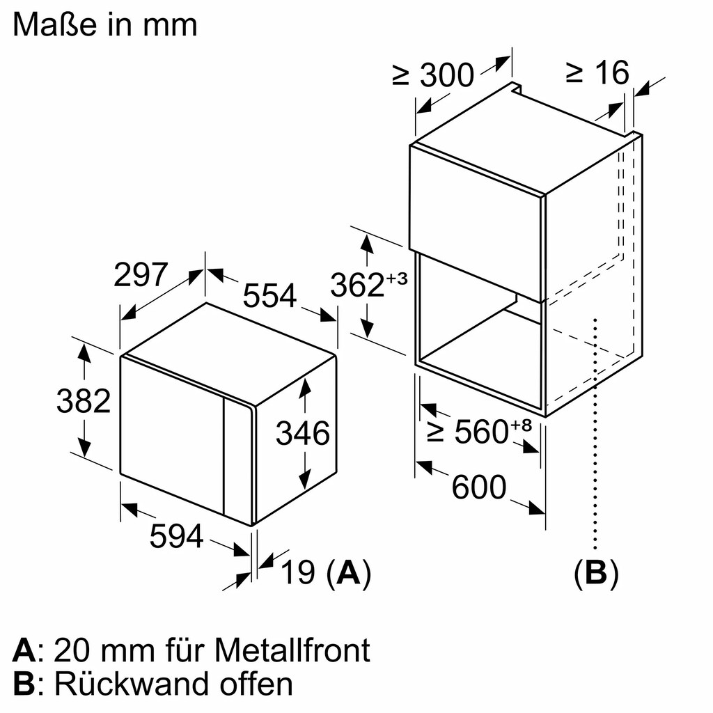 Constructa Einbau-Mikrowelle »CC4P91262«, Mikrowelle, 800 W