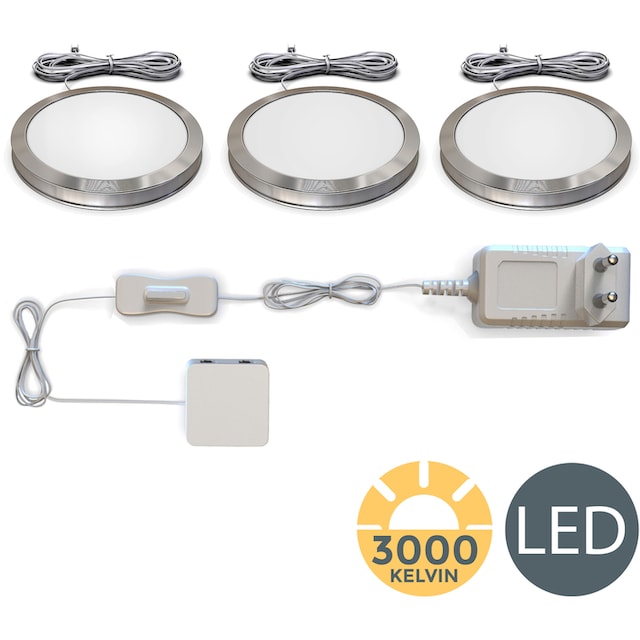 B.K.Licht Unterschrankleuchte, 3 flammig-flammig, LED Schranklicht, Küche,  SET inkl. LED Modul 2W 170lm 3000K | BAUR