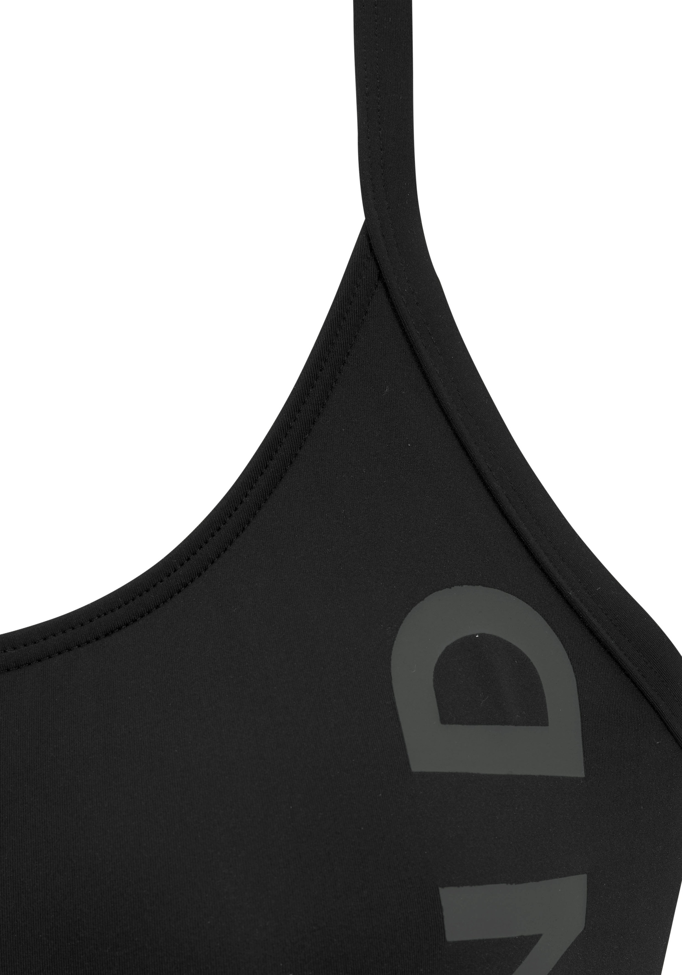 Badeanzug ELBSAND, Damen, Gr. 40, Cup D, schwarz, Polyamid, unifarben, Badeanzüge Badeanzug, in sportlichem Design mit großem Schriftzug 3