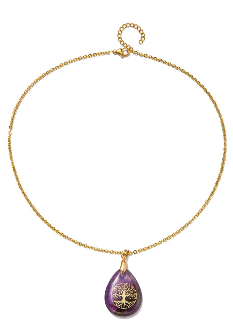 Firetti Kette mit Anhänger »Schmuck Geschenk Lebensbaum«, Made in Germany - mit Rosenquarz, Lapislazuli, Aventurin oder Amethyst