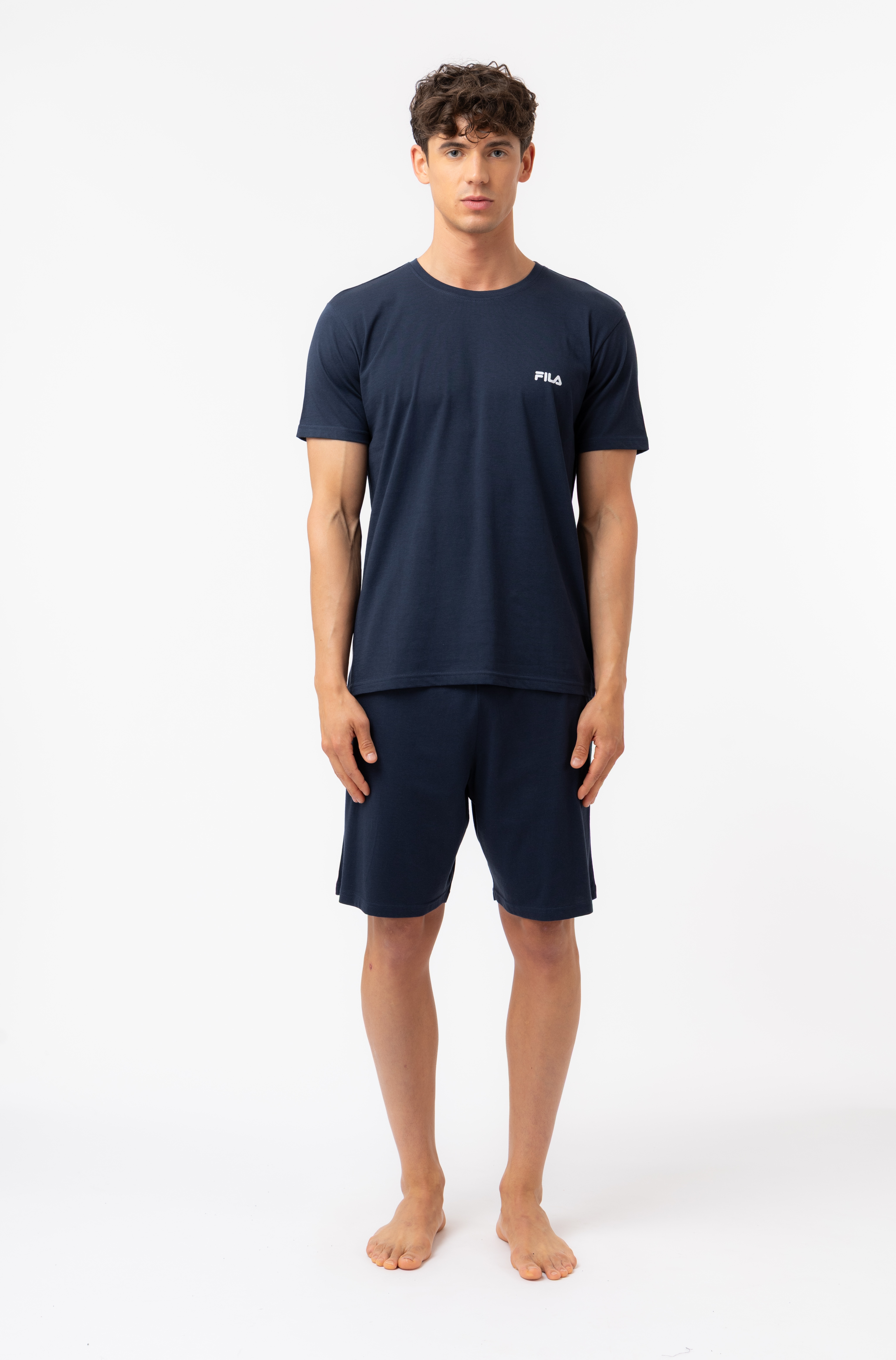 Fila Schlafanzug "MAN JERSEY PYJAMAS" 2 T-Shirt und kurze Hose mit Gummizug
