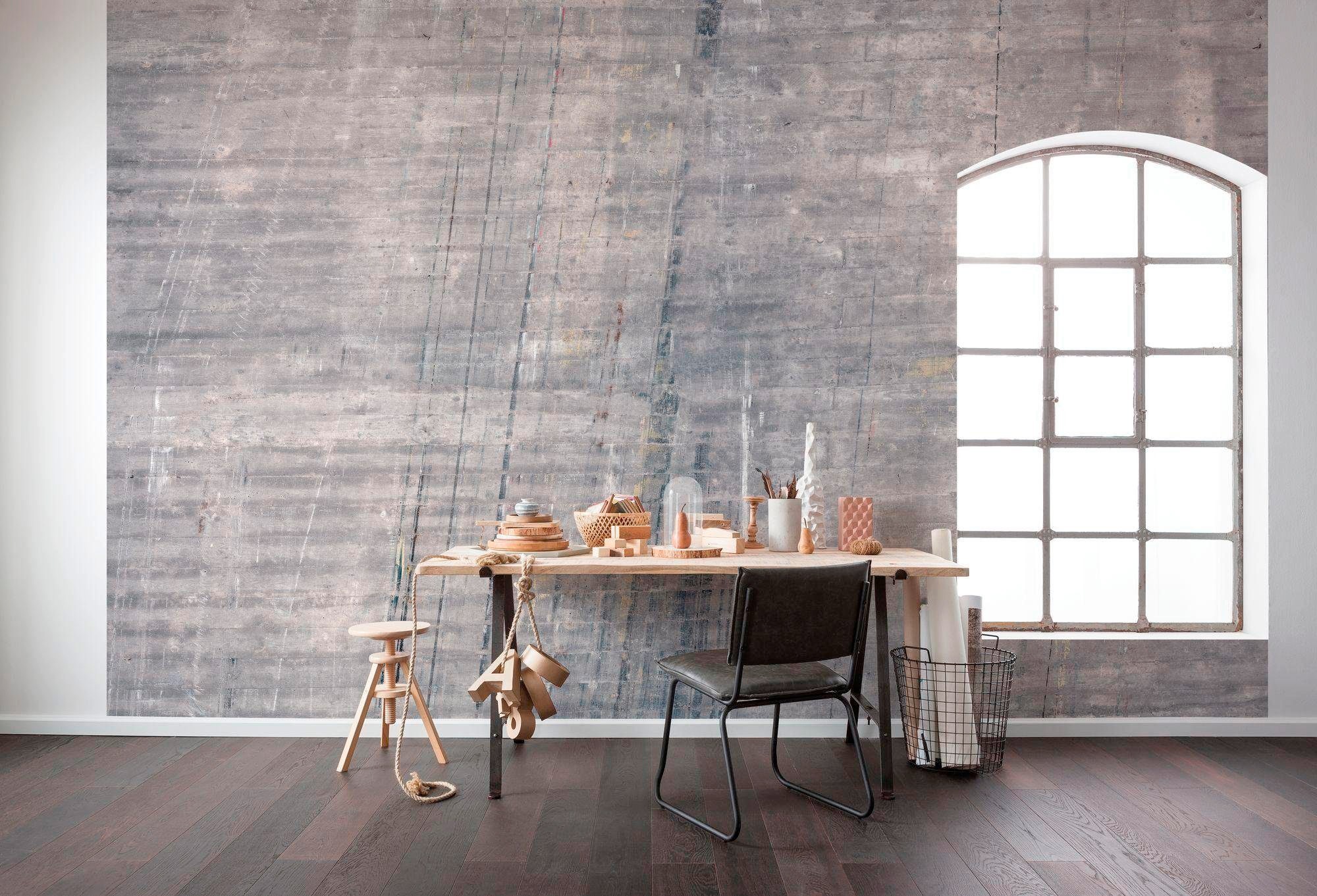 Komar Vliestapete »Digitaldruck Vlies - Concrete - Größe 400 x 250 cm«, bedruckt, Wohnzimmer, Schlafzimmer