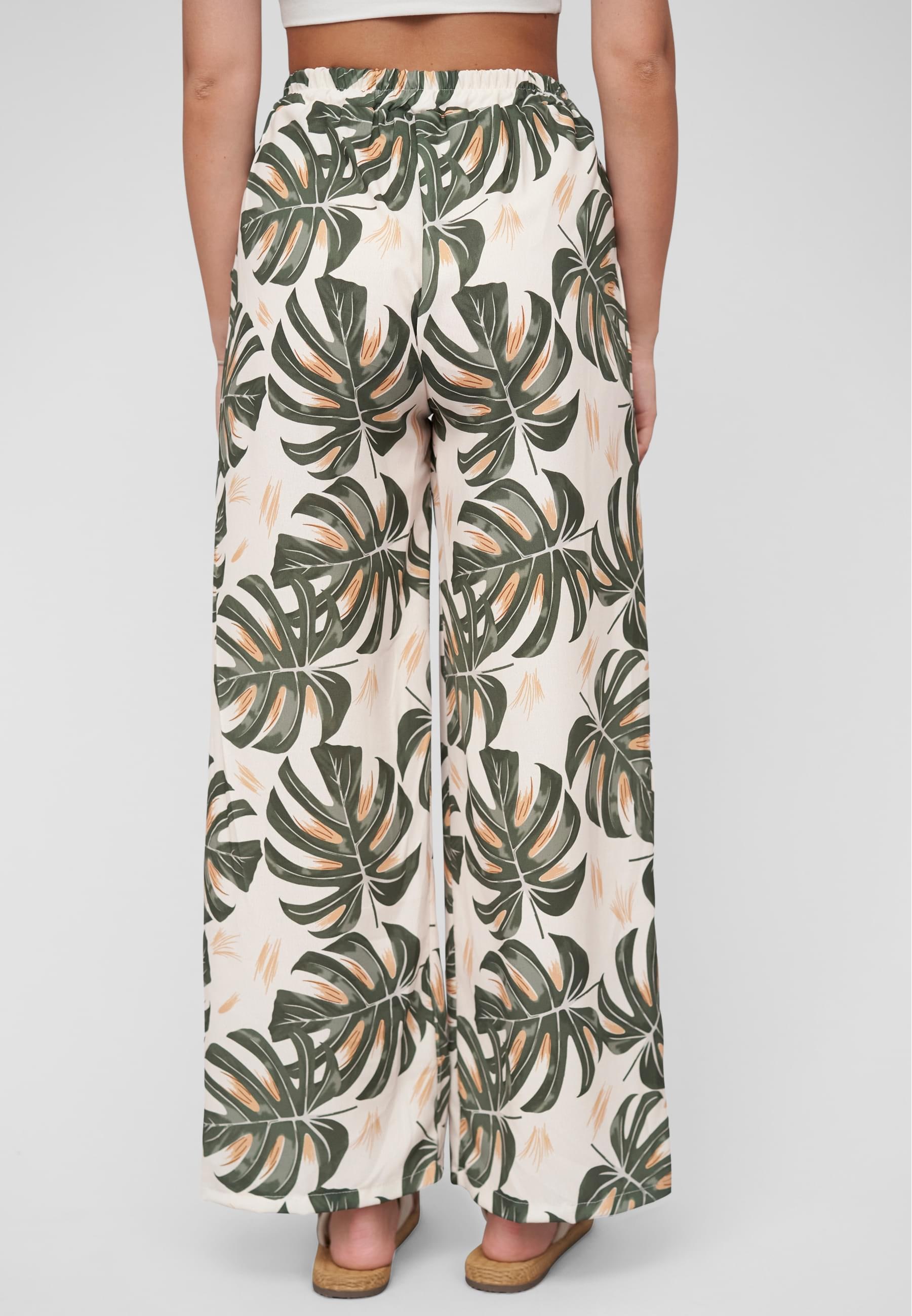 CLOUD 5IVE Stoffhose »CLOUD 5IVE Summer Pants with palm print and tie belt«, (1 tlg.)