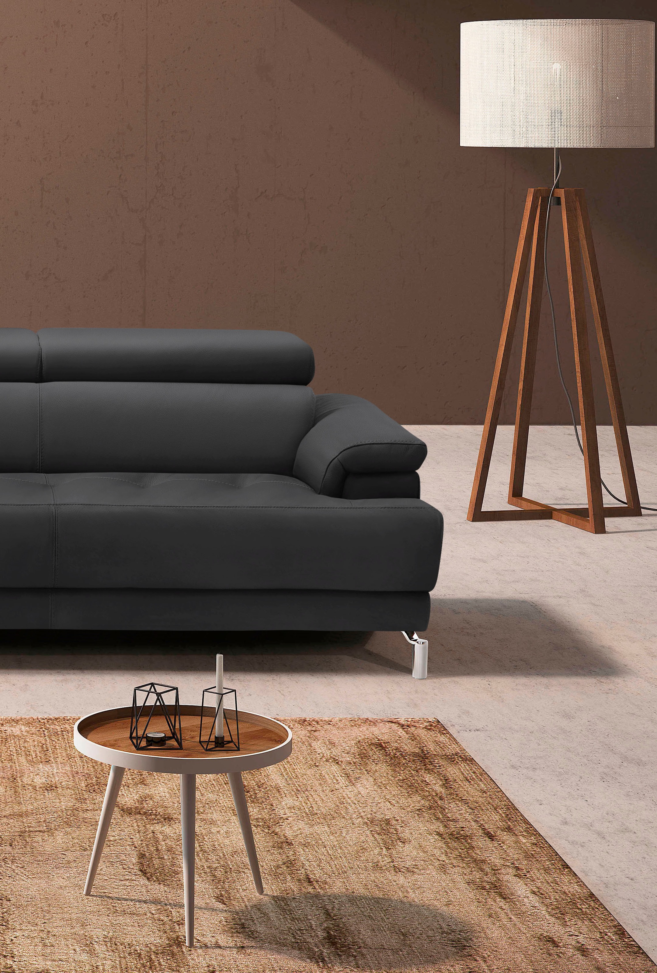 Egoitaliano Ecksofa »Soul, extravagantes Designsofa, Megasofa, super bequem, tolle Details«, mit Trapez-Abschlußelement, inkl verstellbarer Kopfteile