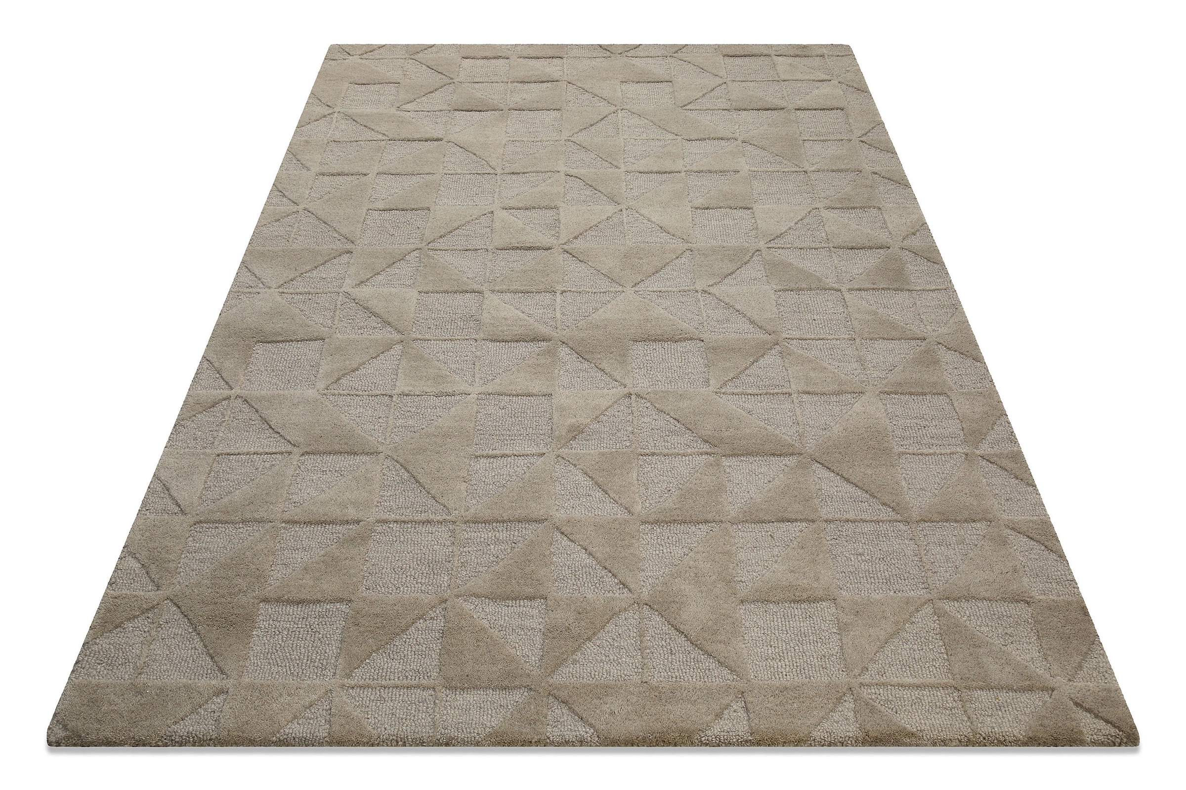 Wecon home Wollteppich »Hamptons THIRTYSEVEN«, rechteckig, 15 mm Höhe, Läufer, Schurwolle, Kurzflor, Wohnzimmer, elegant, geometrisch