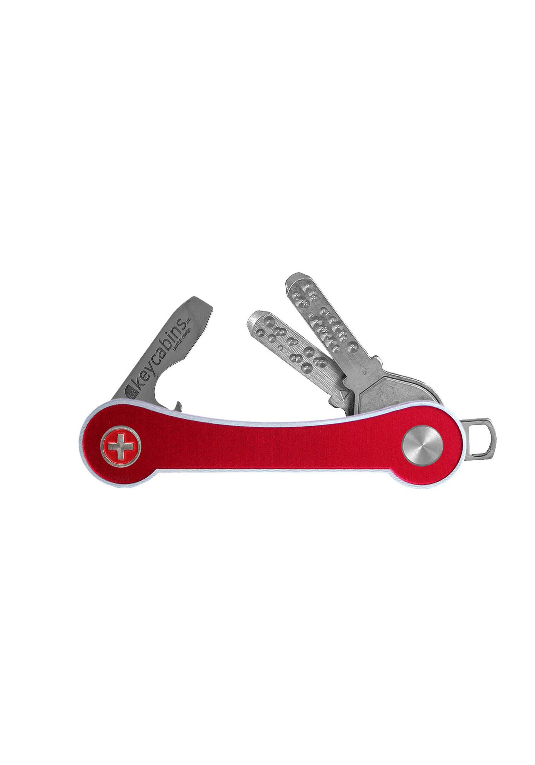 "Schlüsselanhänger KEYCABINS ""Aluminium frame"", Damen, rot (karminrot), Aluminium, Basic, Schlüsselanhänger Schlüsselanhänger, SWISS Made"