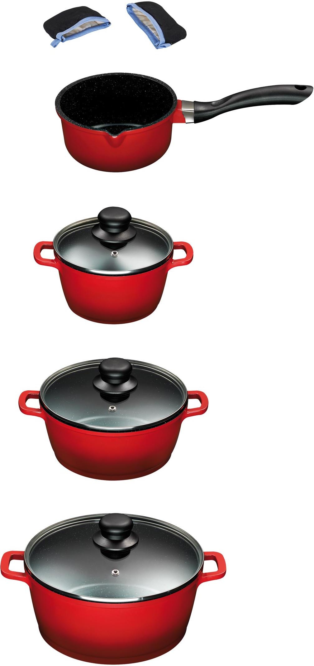 KING Topf-Set Set, je 1 Kochtopf Ø 16/20/24 cm, 1x Stielkasserolle Ø 16 cm, günstig online kaufen