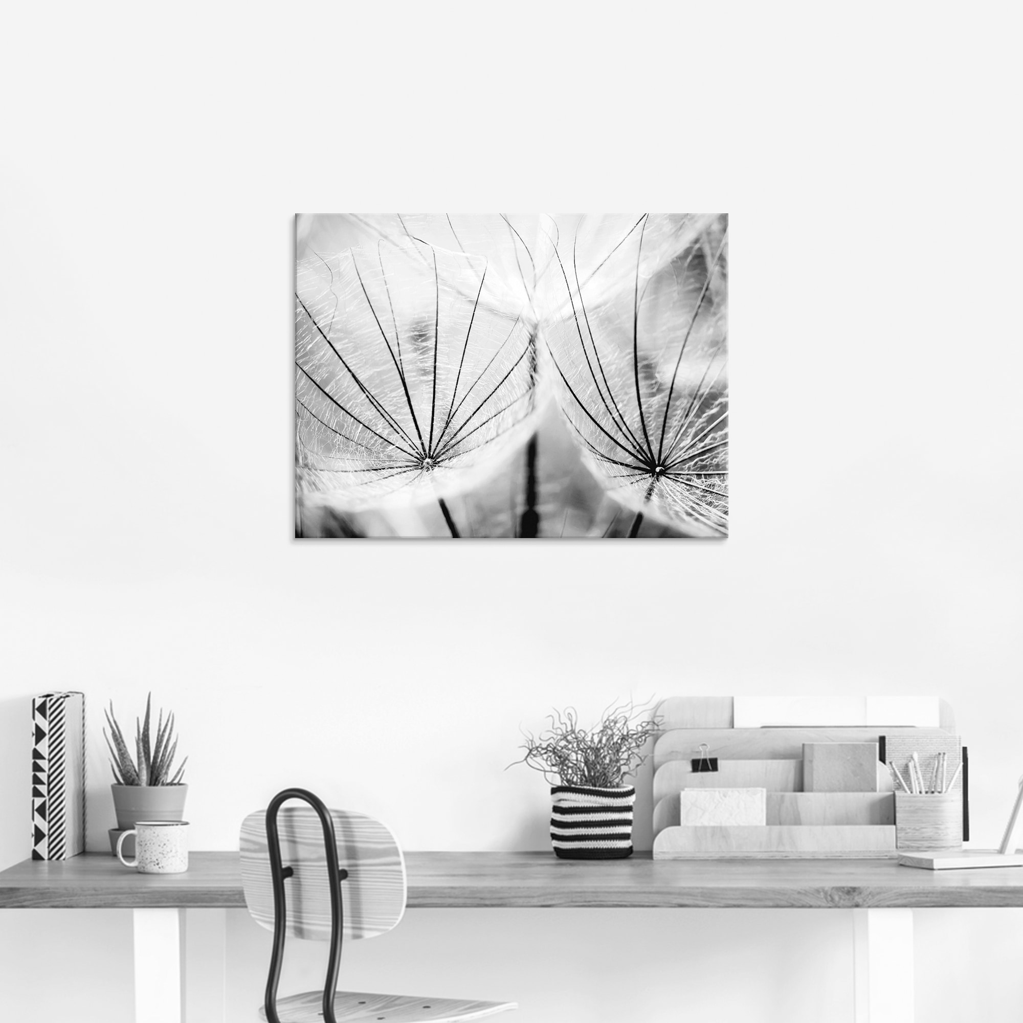 Artland Glasbild »Pusteblume in schwarzweiß«, Blumen, (1 St.), in verschiedenen Größen