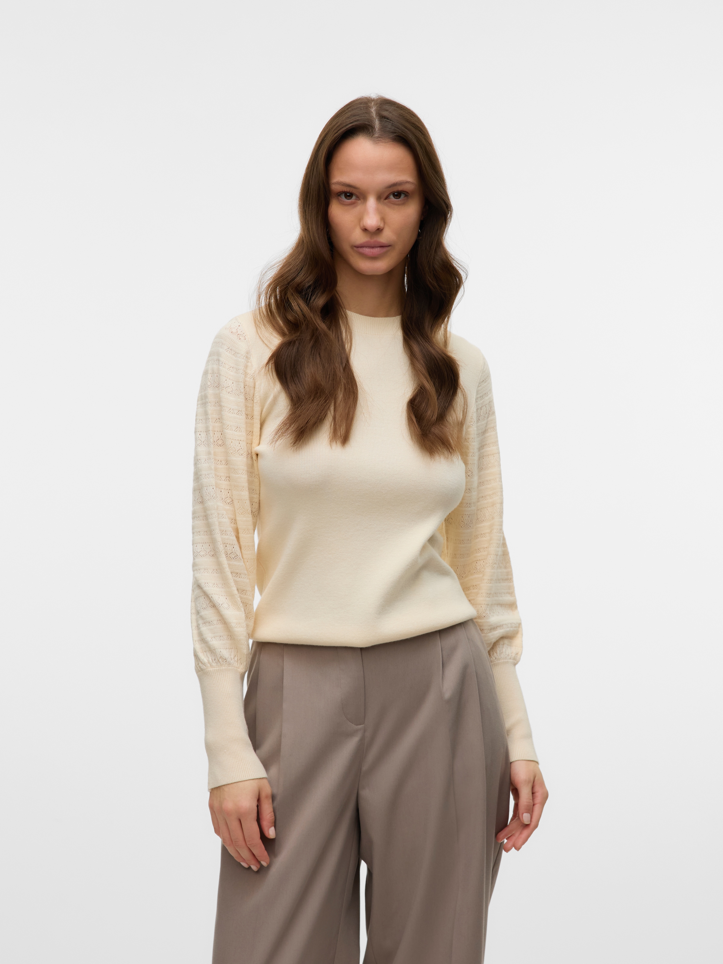 Vero Moda Strickpullover "VMHOLLYPOINTELLE LS O-NCK PULLOVE GA BOO" günstig online kaufen