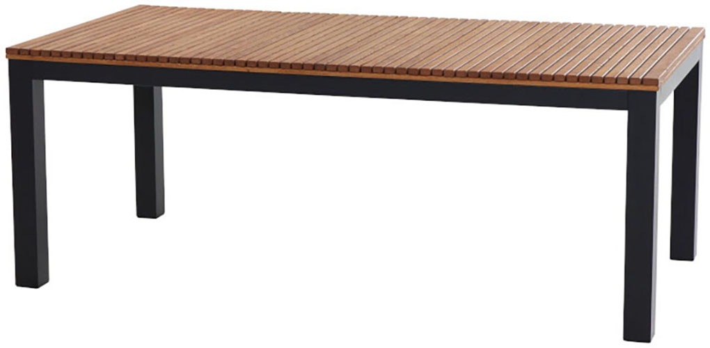 Siena Garden Gartentisch »»Bozen« BxTxH:100x220x76 cm«, Aluminium mit Robinienholz aus 100% FSC Holz