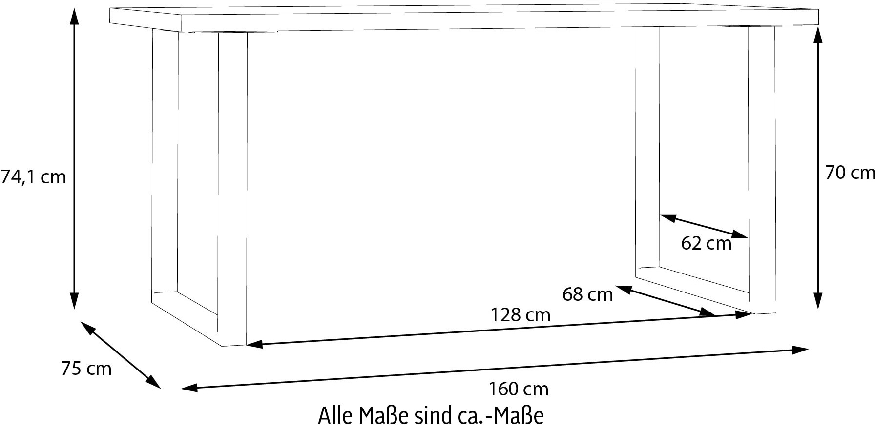 FORTE Schreibtisch »Keflav«, Breite 160 cm