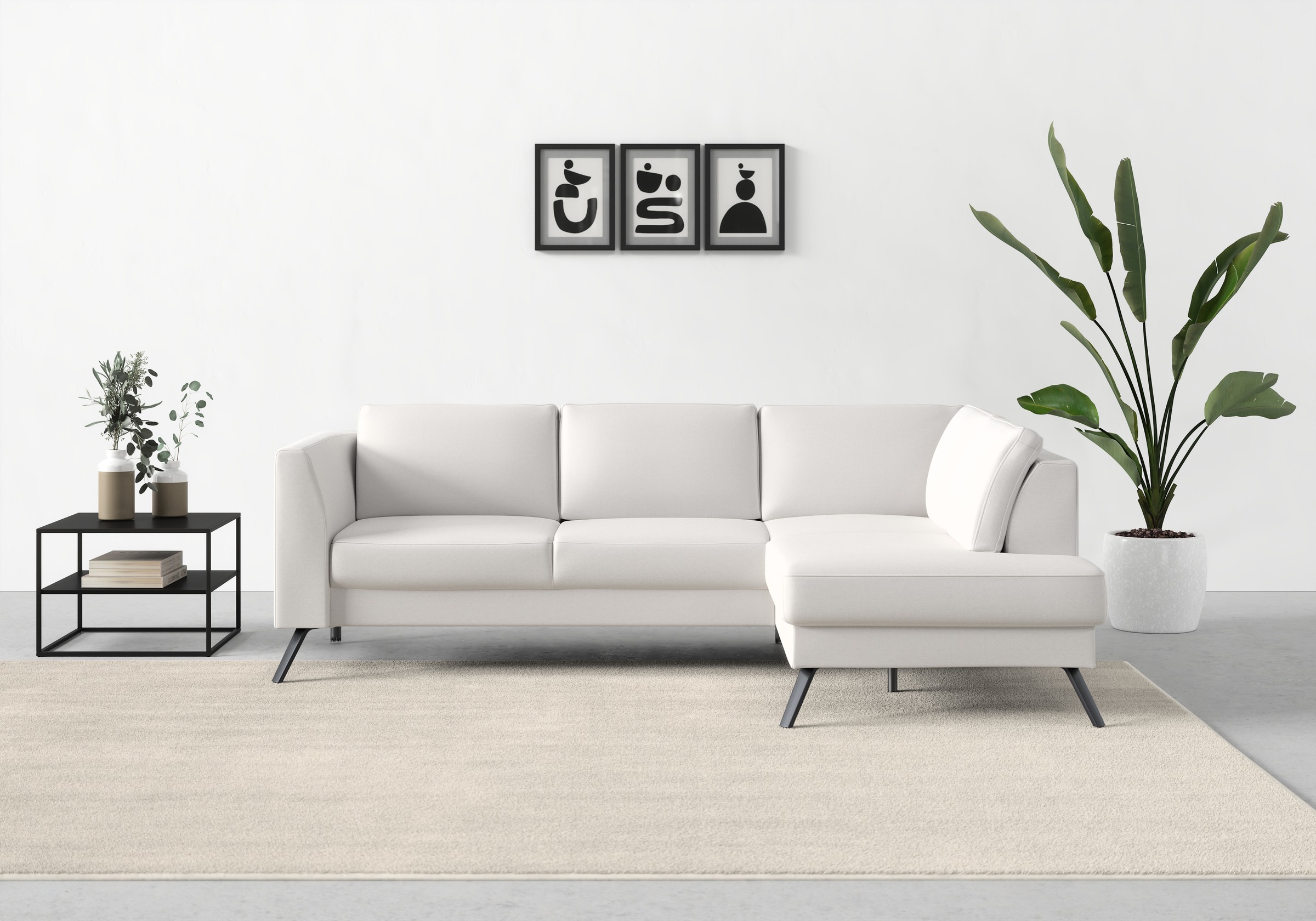 sit&more Ecksofa »Lindholm L-Form«, mit Sitztiefenverstellung und Federkern