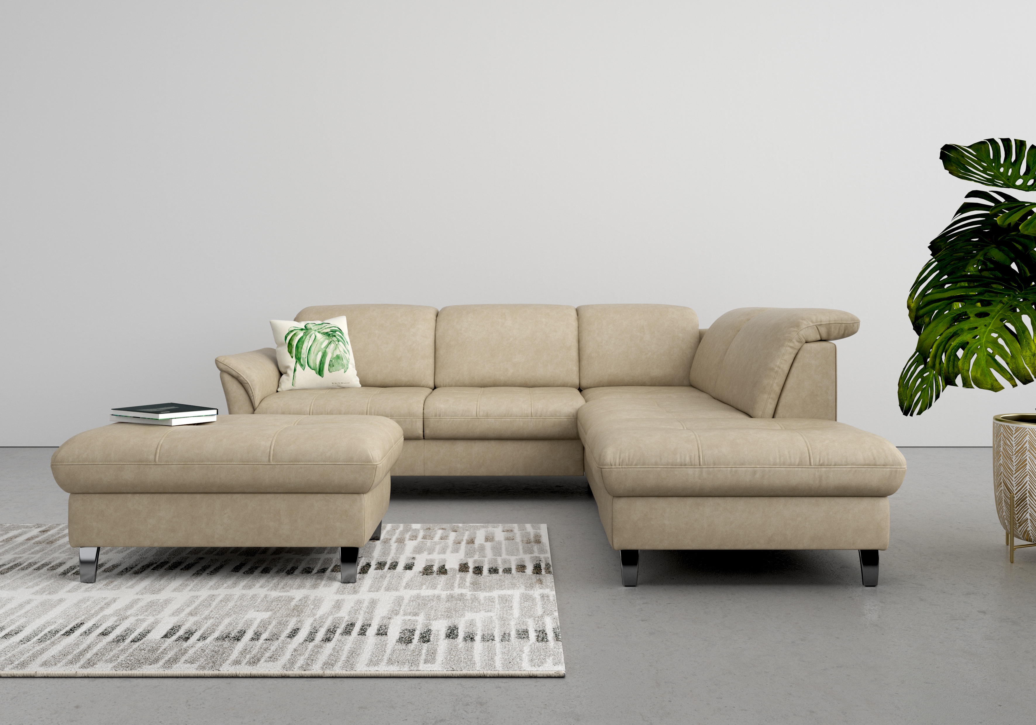 sit&more Ecksofa "Maggiore L-Form" wahlweise mit Kopfteilverstellung, Schlaffunktion und Stauraum