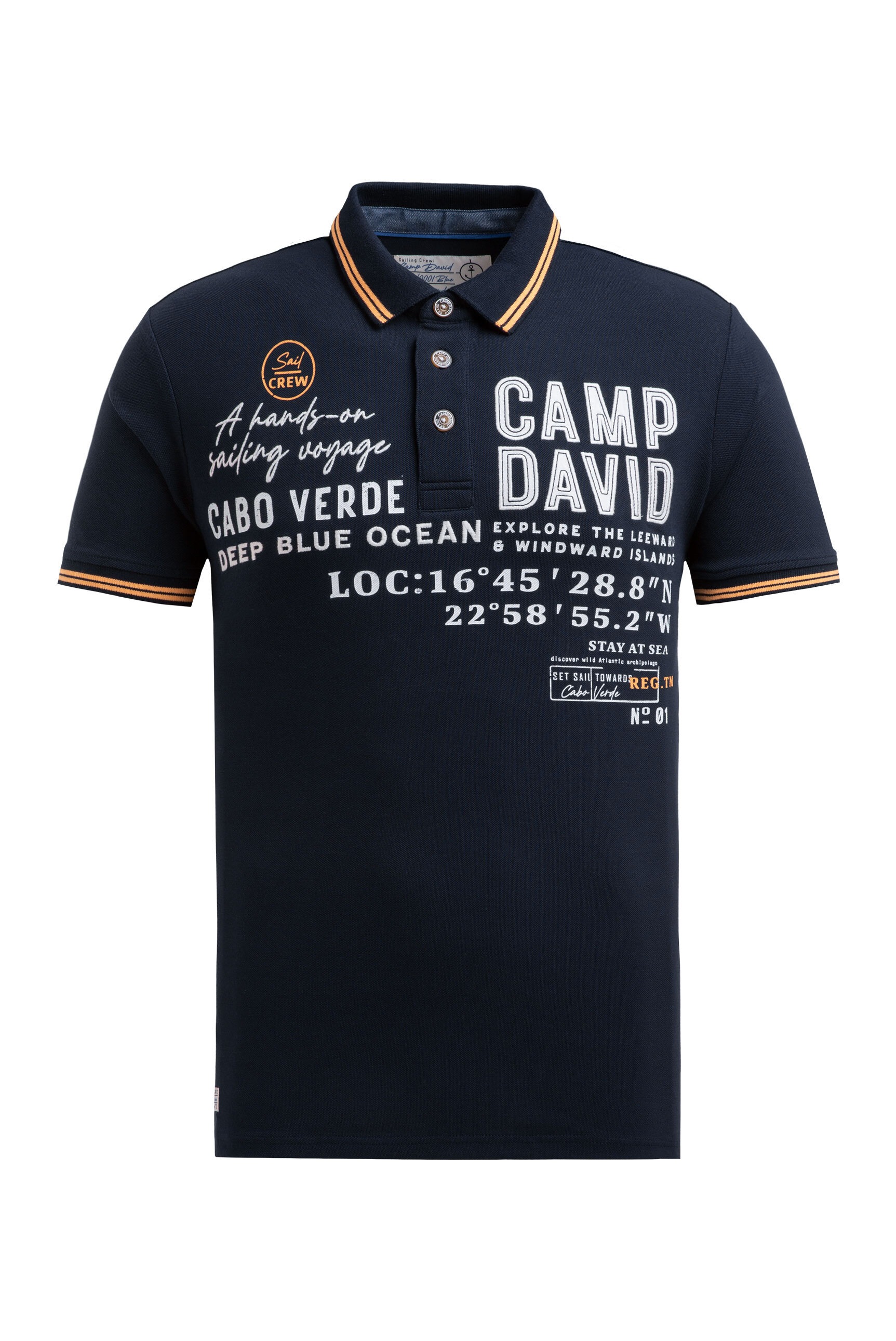CAMP DAVID Poloshirt mit Seitenschlitze