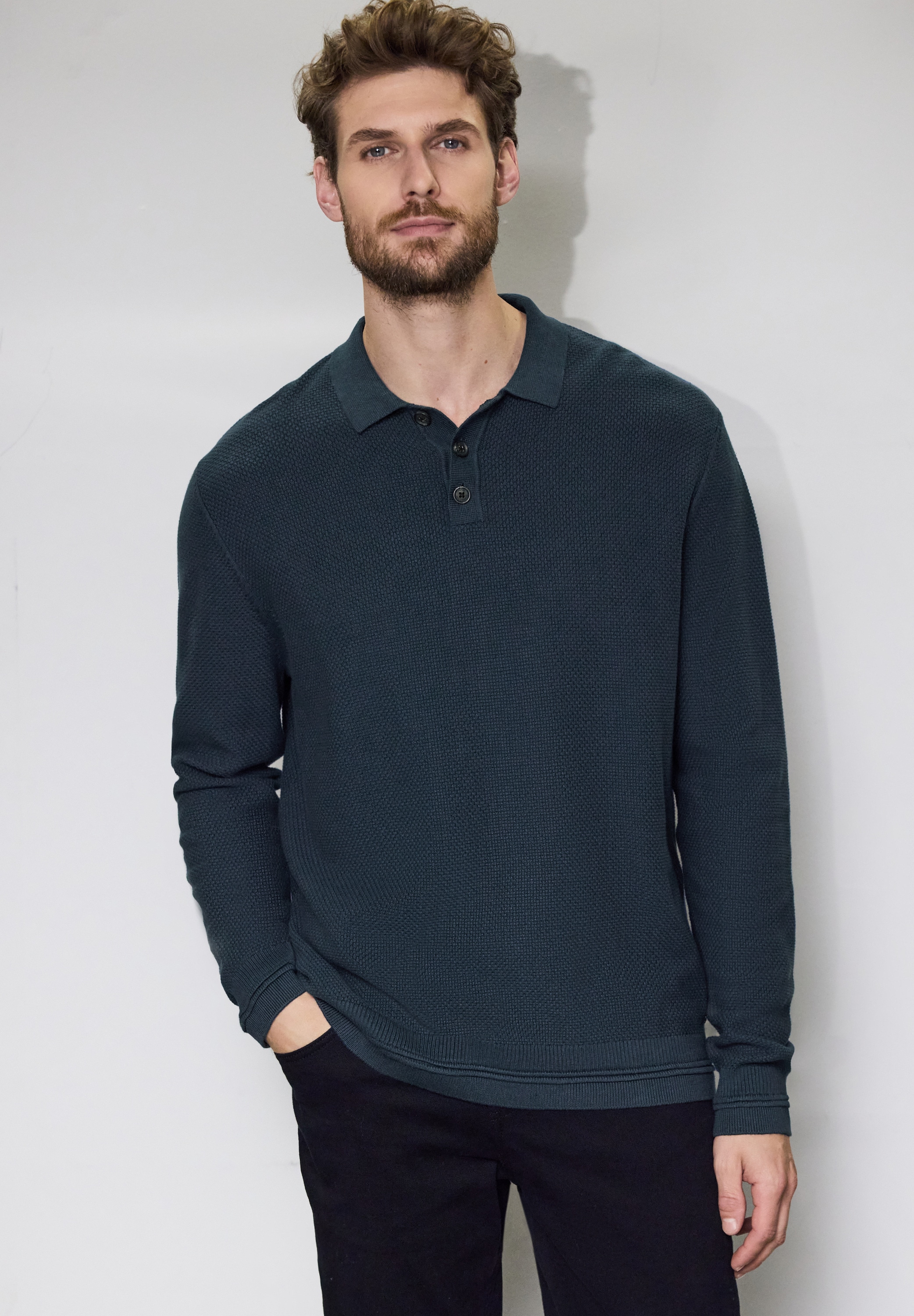 STREET ONE MEN Strickpullover, mit grober Struktur günstig online kaufen