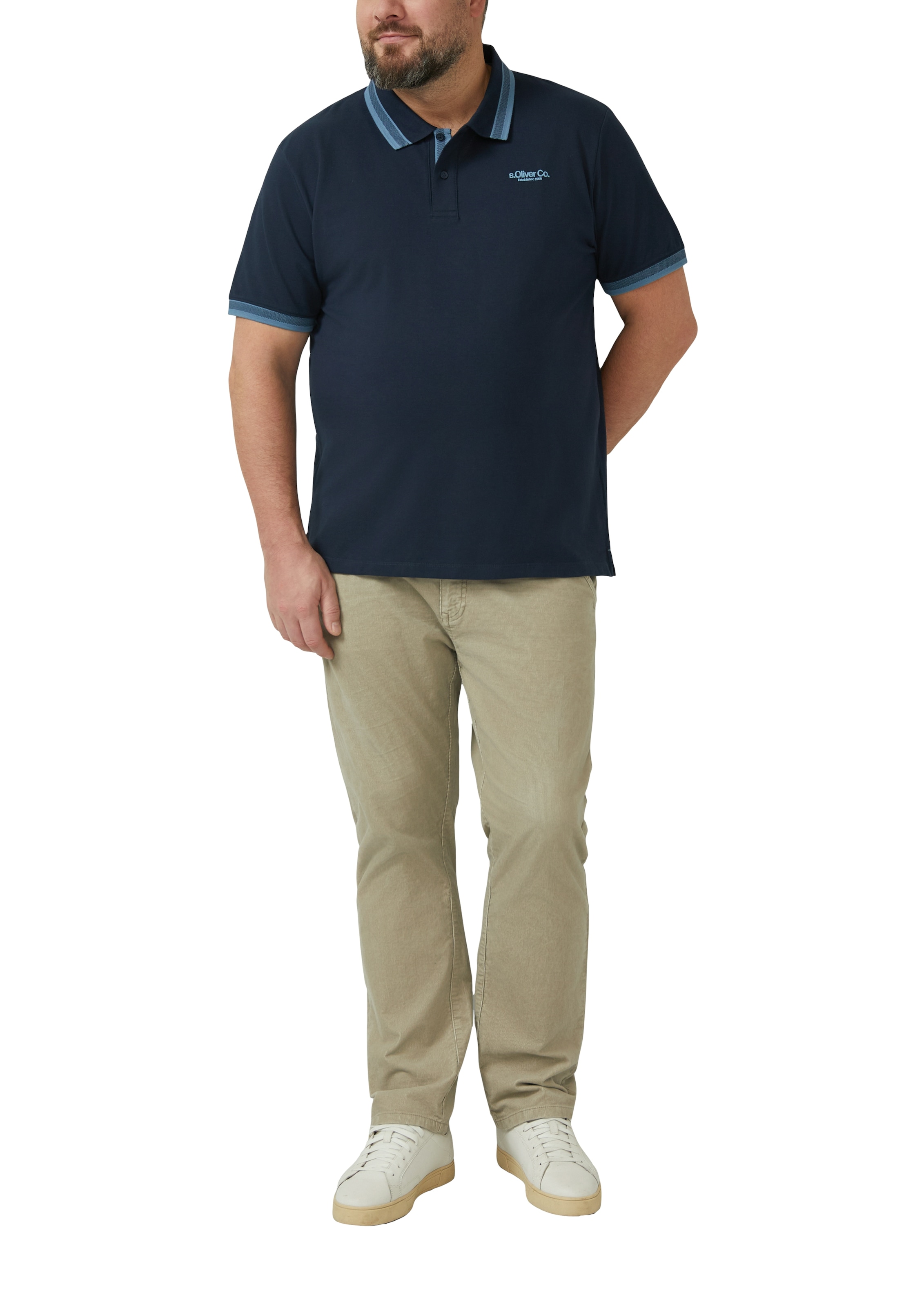 s.Oliver Men Big Sizes Poloshirt mit Logo Print