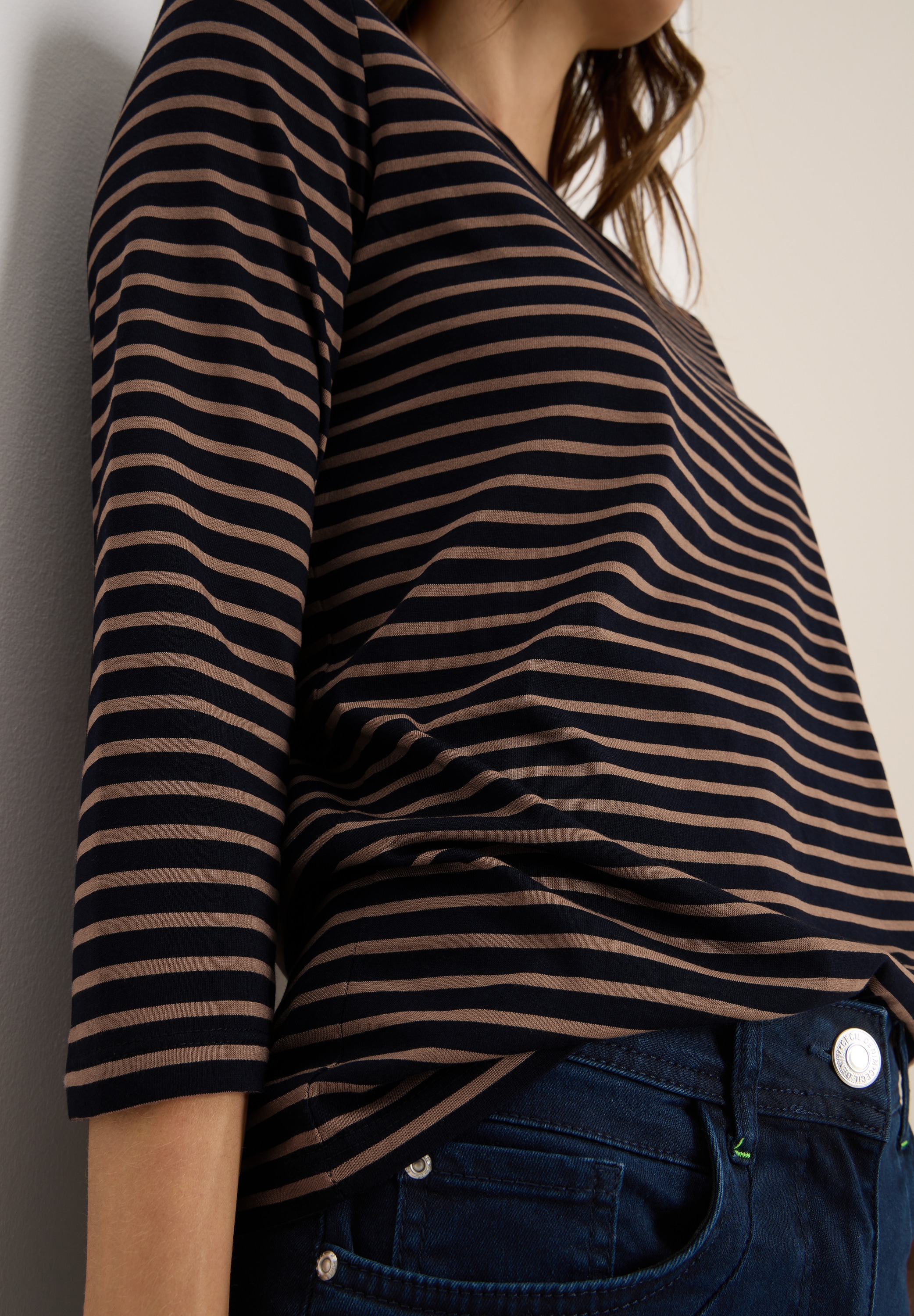 Cecil 3/4-Arm-Shirt, mit Streifen Muster