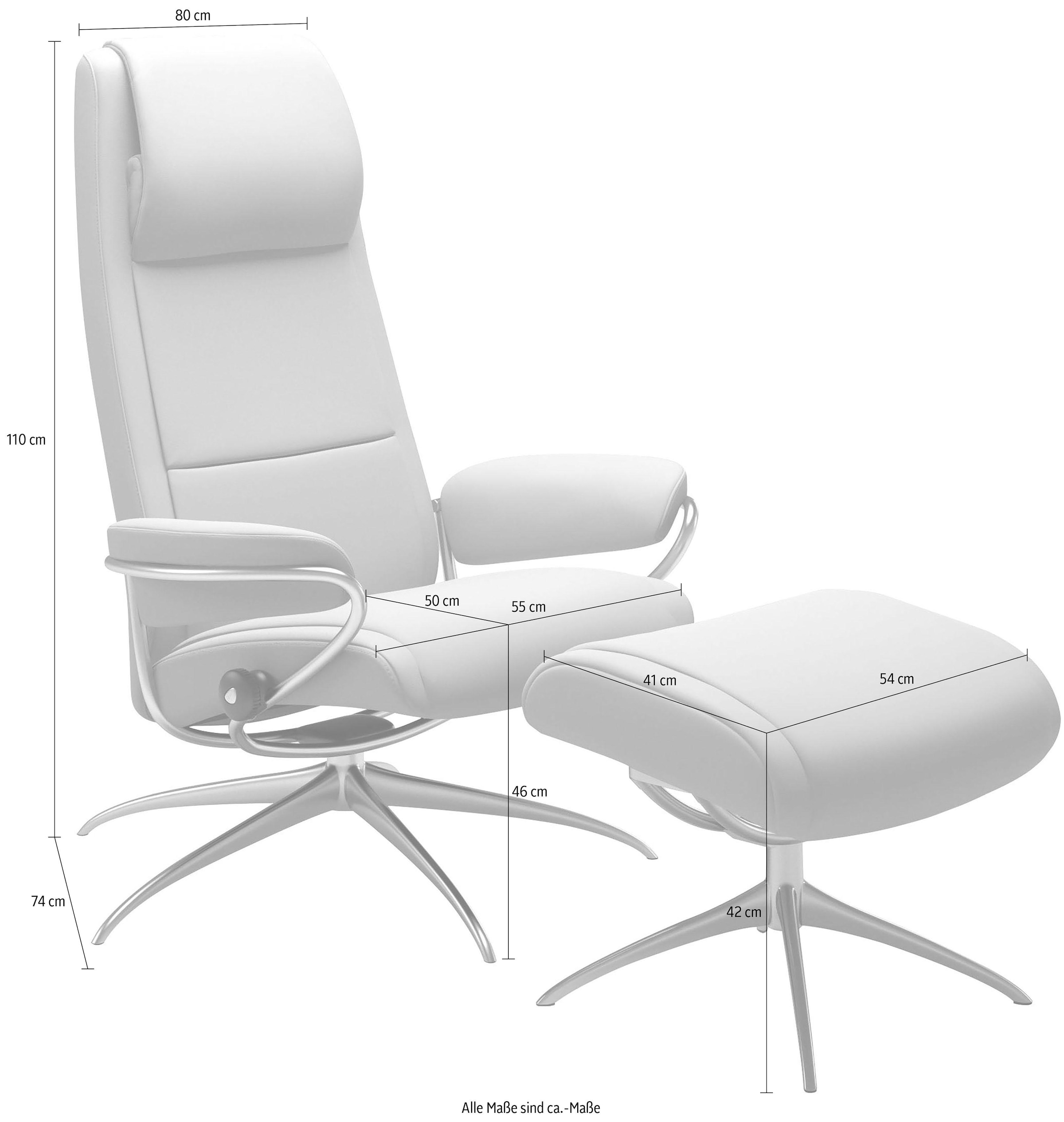 Stressless® Relaxsessel »Paris«, (Set, Relaxsessel mit Hocker), mit Hocker, High Back, mit Star Base, Gestell Chrom