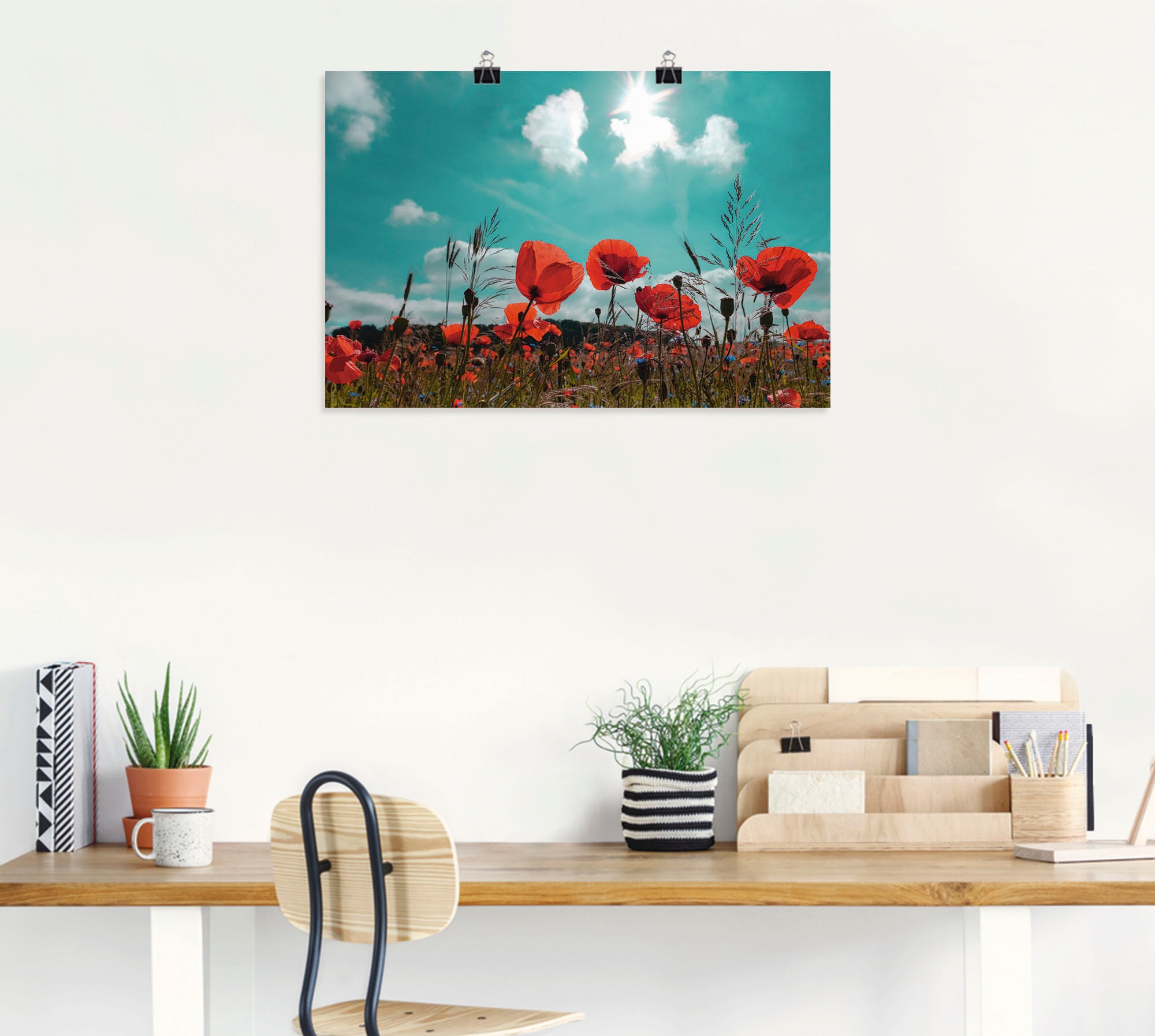 Artland Poster »Mohnblumenfeld im Frühling«, Blumen, (1 St.), als Alubild, Leinwandbild, Wandaufkleber oder Poster in versch. Größen