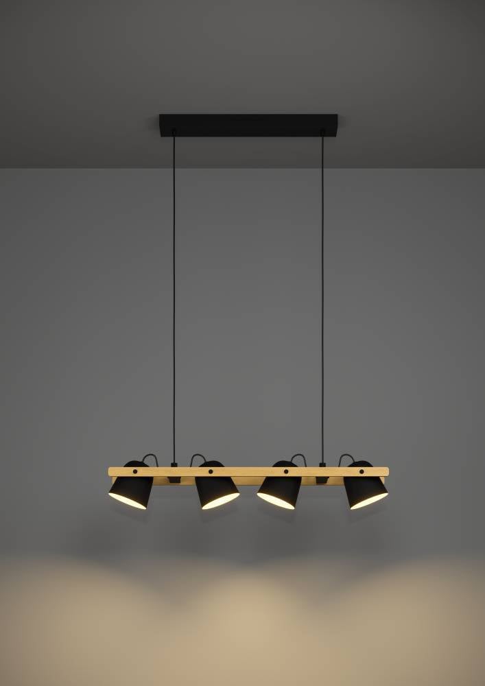 EGLO Hängeleuchte »HORNWOOD-Z«, 4 flammig, Leuchtmittel LED-Modul | LED fest integriert, FSCM70HB, ZigBee, App und Sprachsteuerung Alexa, RGB, dimmbar