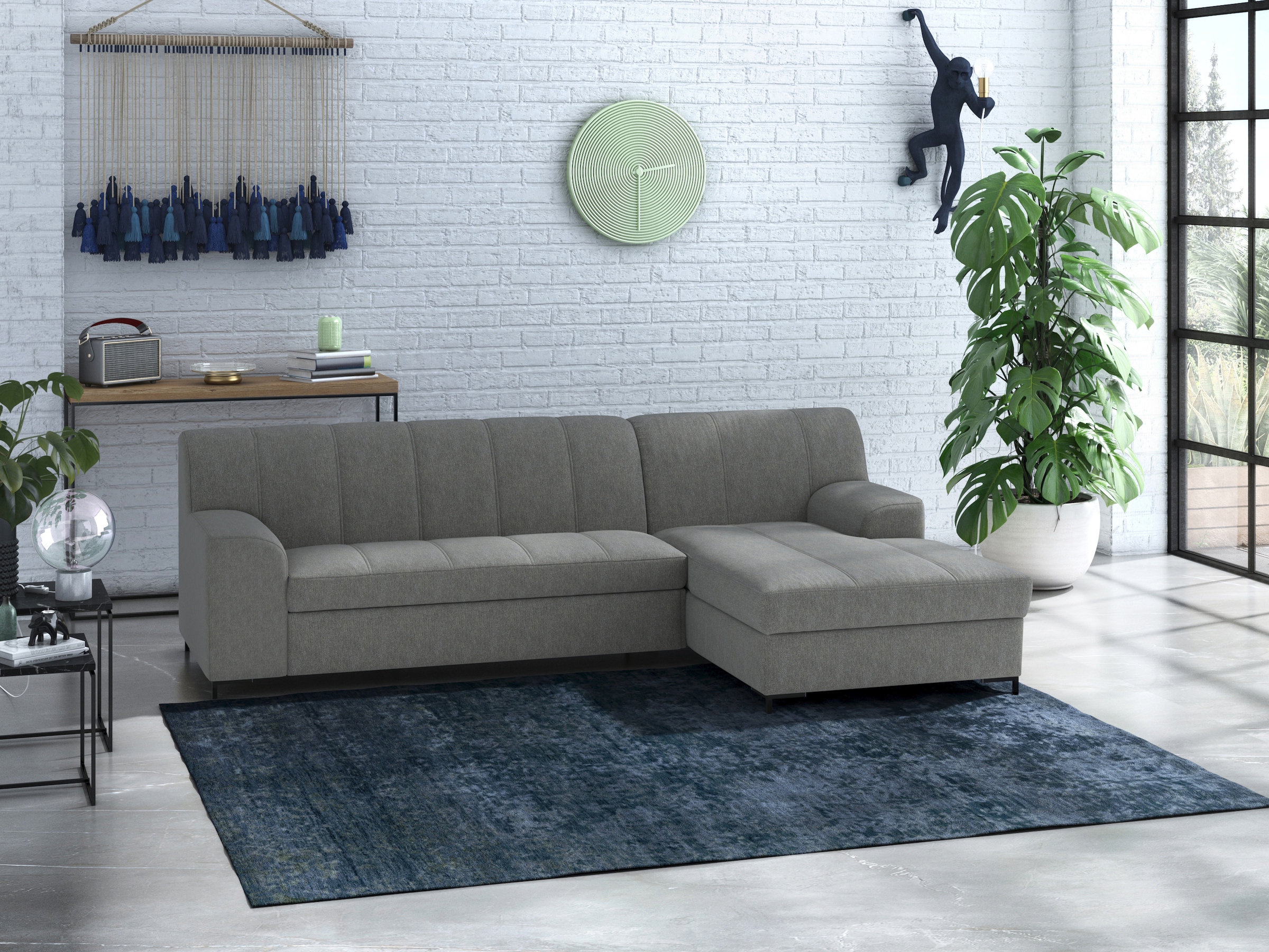 Home affaire Ecksofa "Balme L-Form" Inkl. Zierkissen, wahlweise mit Bettfunktion