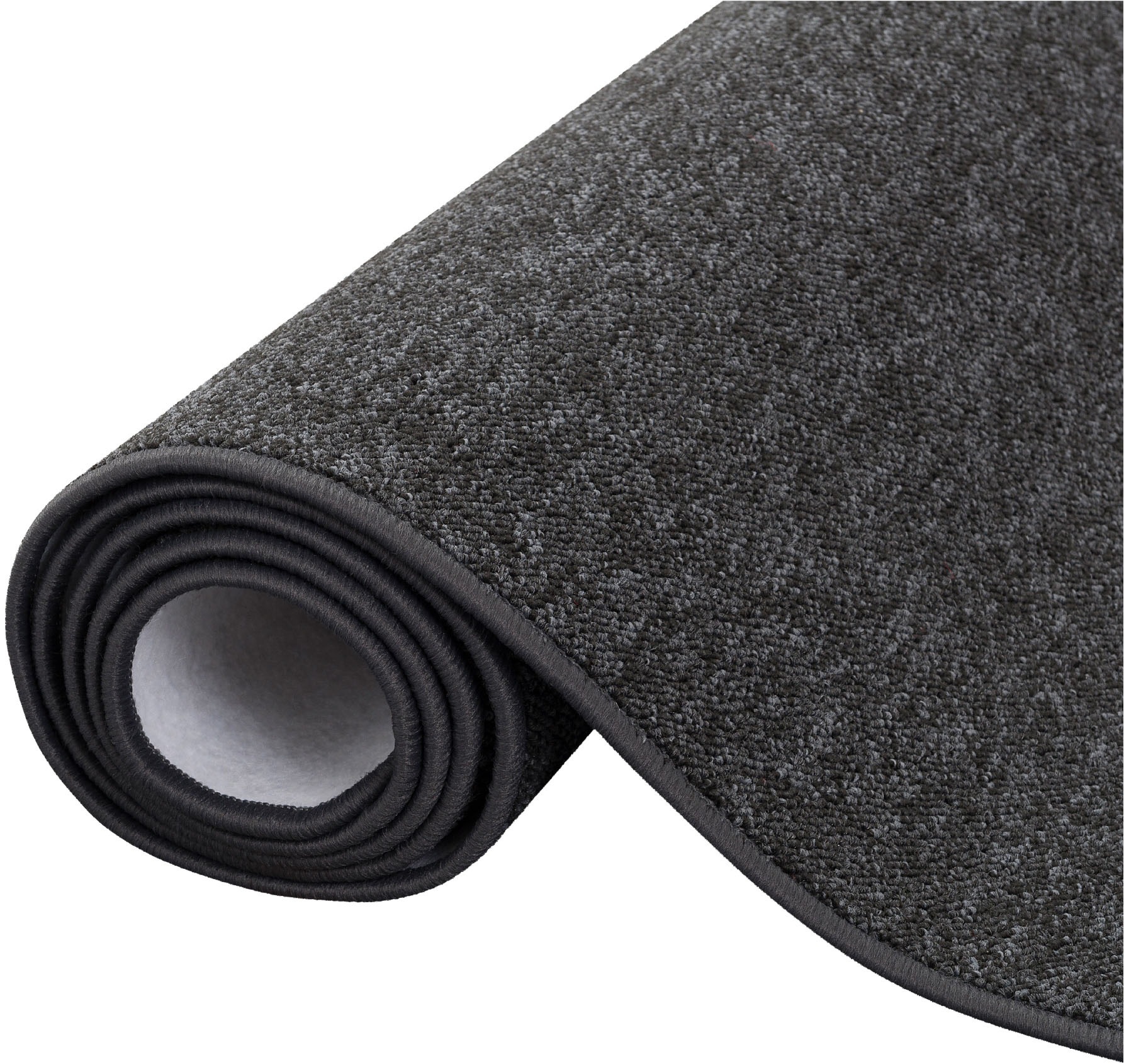 Teppich MY HOME "Fortis, Schlinge, Made in Netherlands", schwarz (schwarz grau), B:100cm H:5mm L:100cm, Kunstfaser, Teppiche, Teppich, Uni Farben, gekettelt, auch als Läufer, strapazierfähig, Wohnzimmer 3