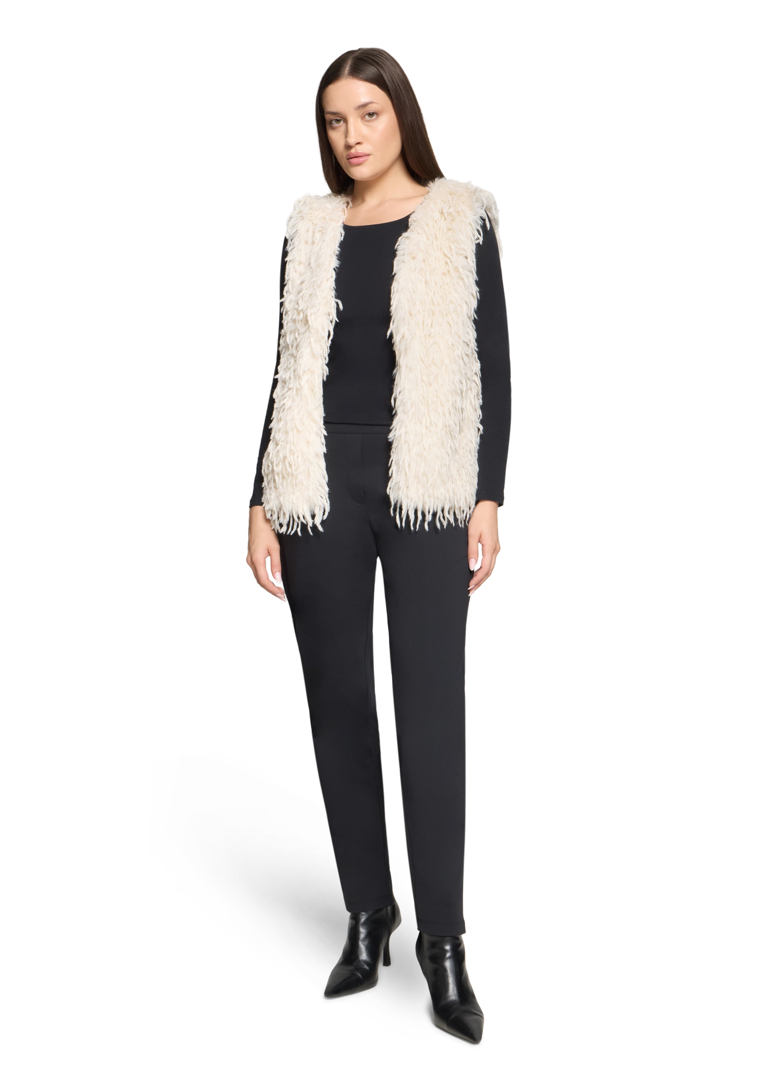 Betty&Co Plüschweste »Damen mit Fransen«
