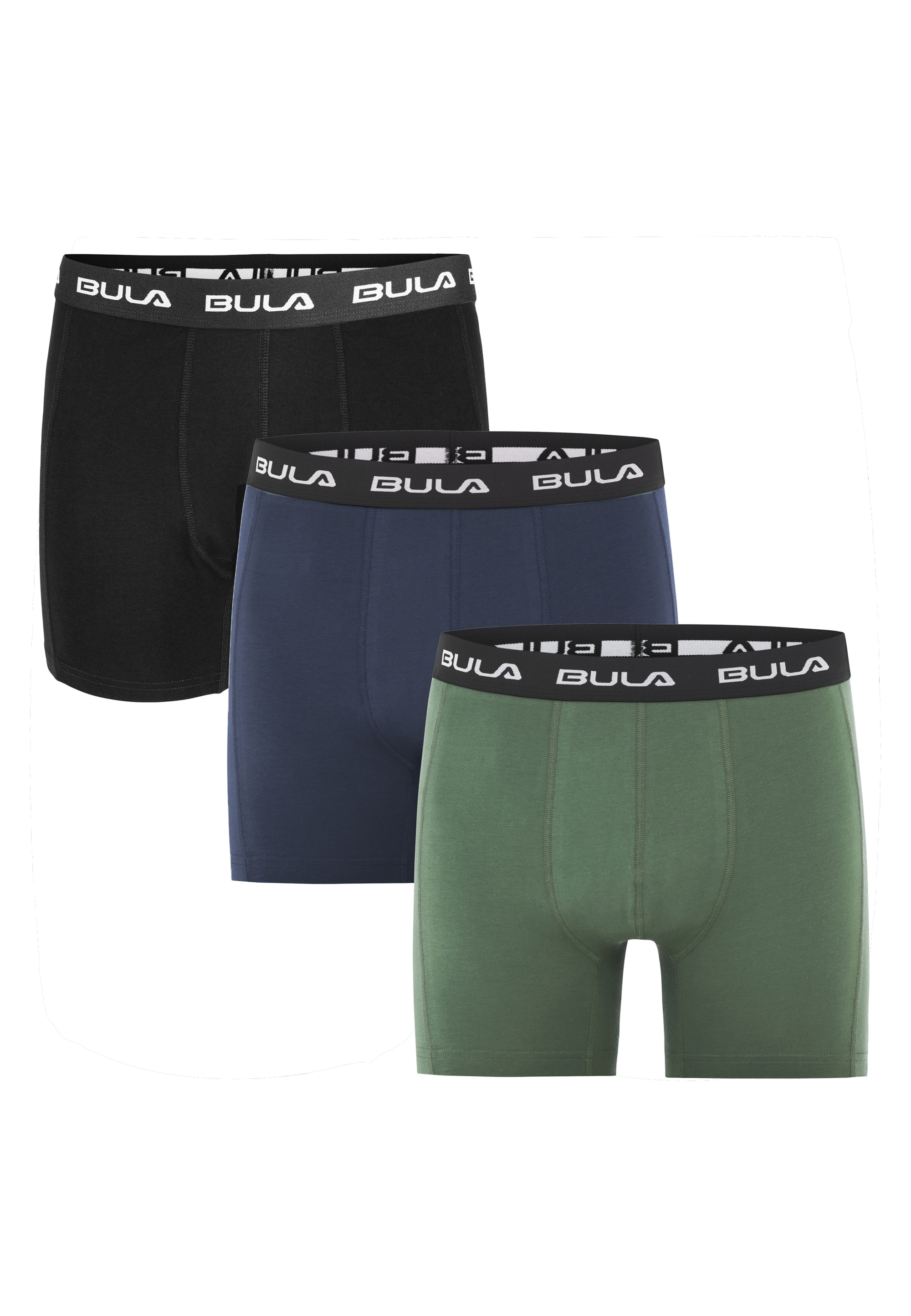 BULA Boxershorts "Frame", (3 St.), im 3er-Pack mit Flatlock-Nähten