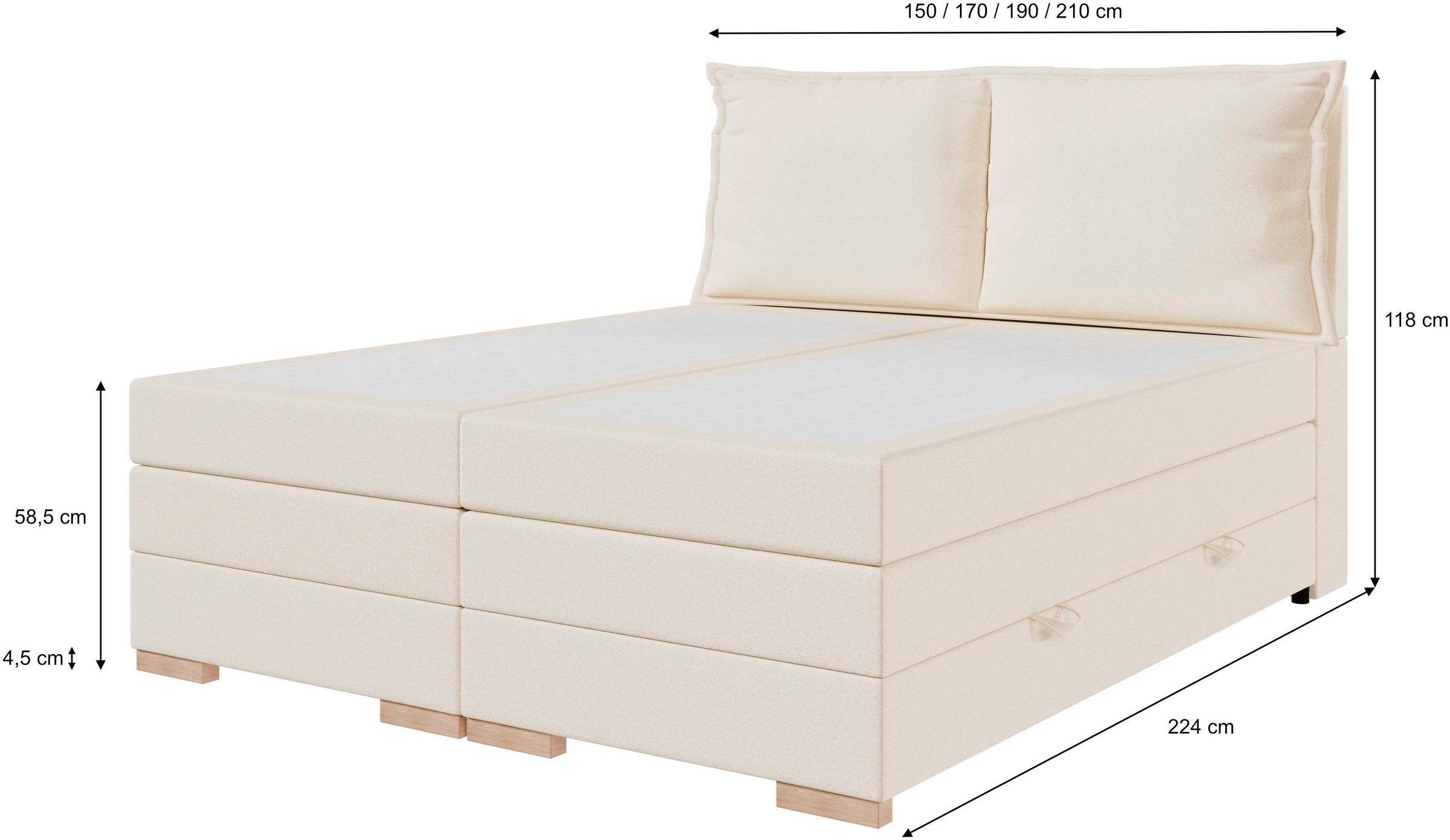 FORTE Boxspringbett »Pillows«