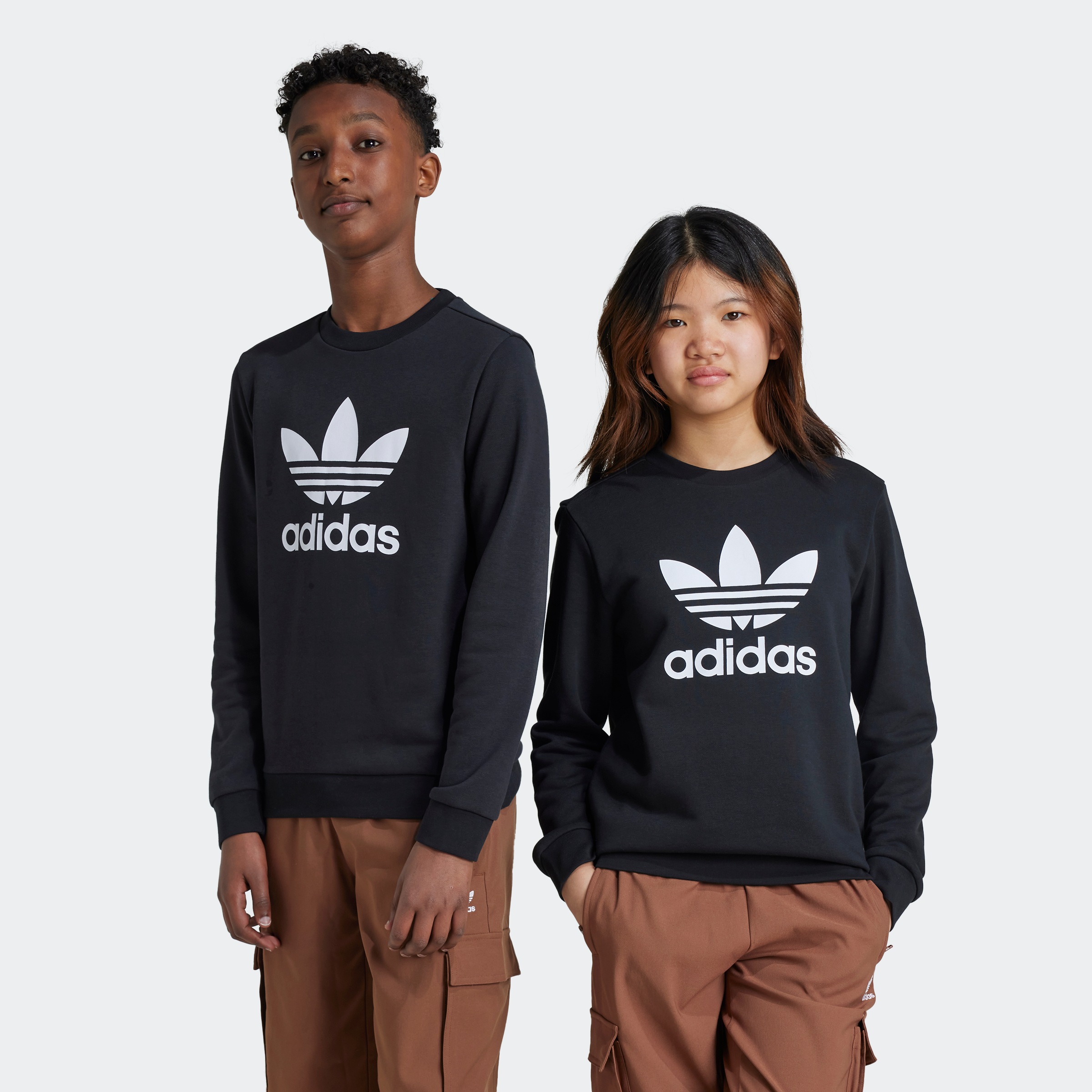 Adidas trefoil crew sweatshirt womens best sale