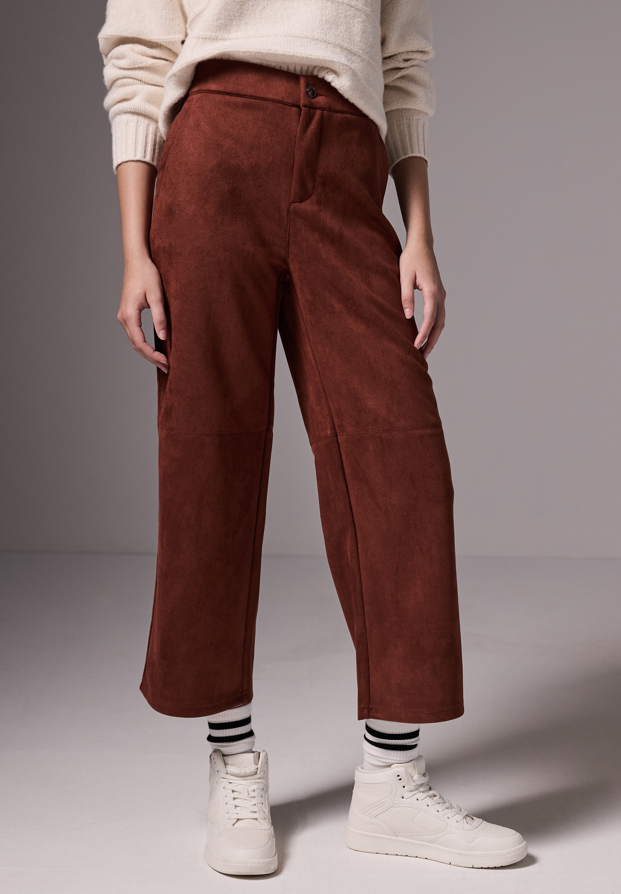 STREET ONE STUDIO Lederimitathose  High Waist